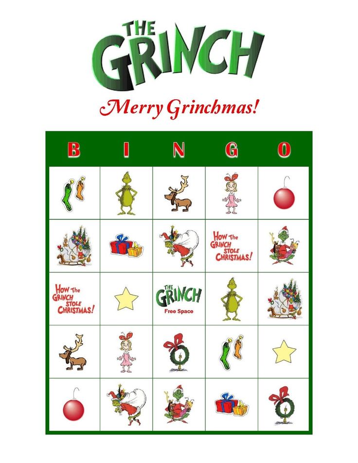 Free Grinch Printable Bingo