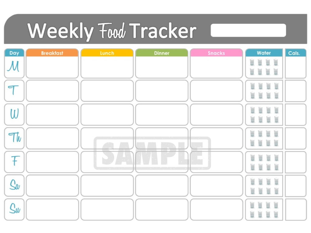 4 Best Images Of Printable Food Tracking Charts Printable Weekly Food 