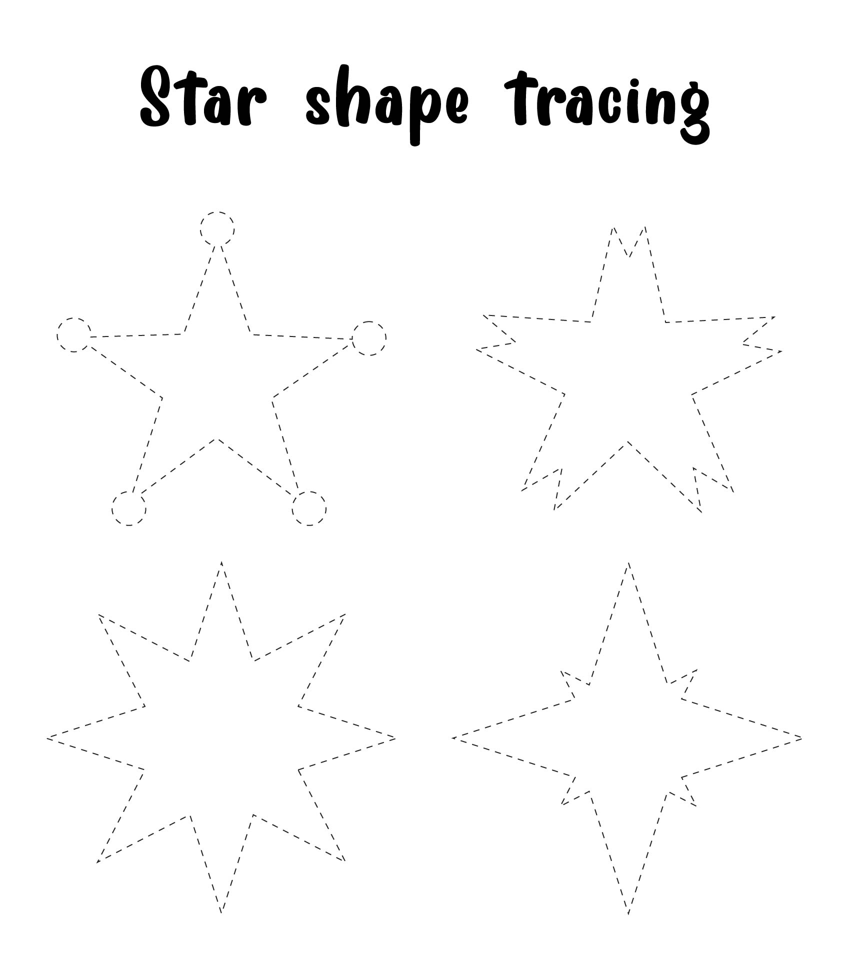 6 Best Images of Printable Preschool Worksheets Star Tracing - Stars
