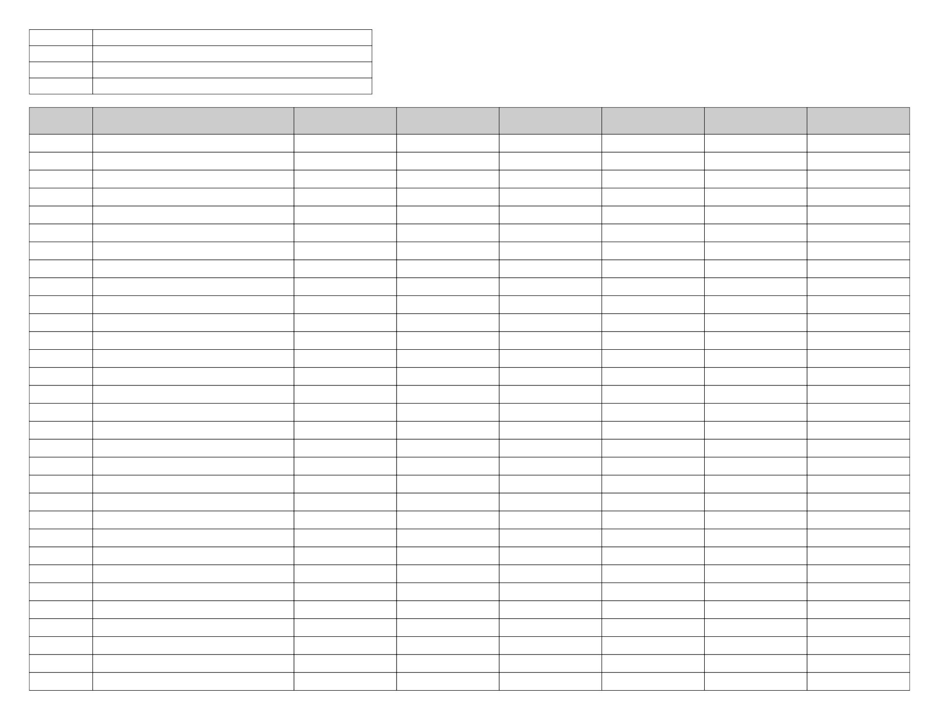 Free Bookkeeping Templates Of Printable Spreadsheet Template Printable