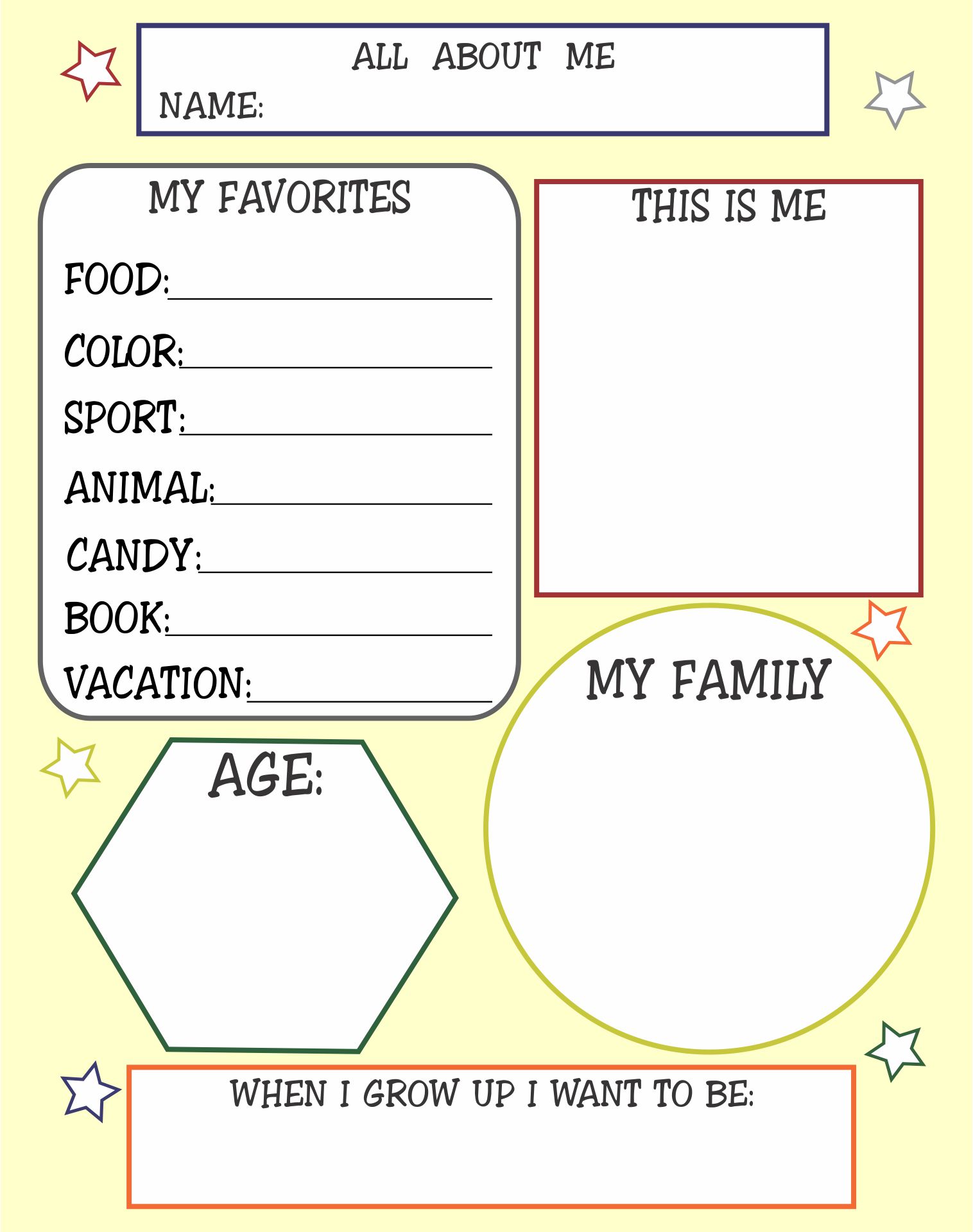 10 Best All About Me Printable Template Printablee Com