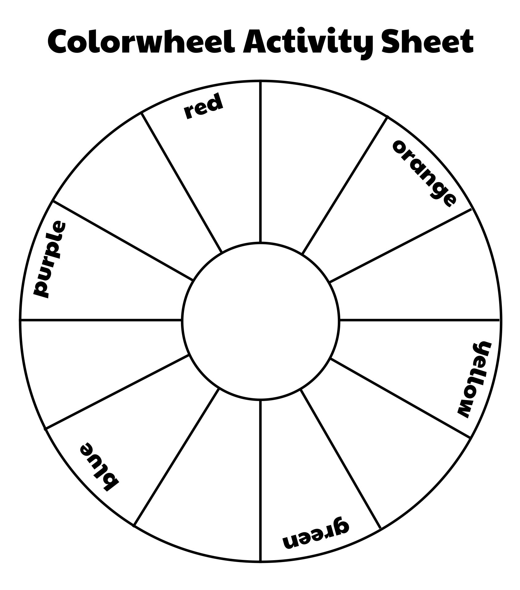 22 Best Color Wheel Printable For Students - printablee.com Regarding Blank Color Wheel Template