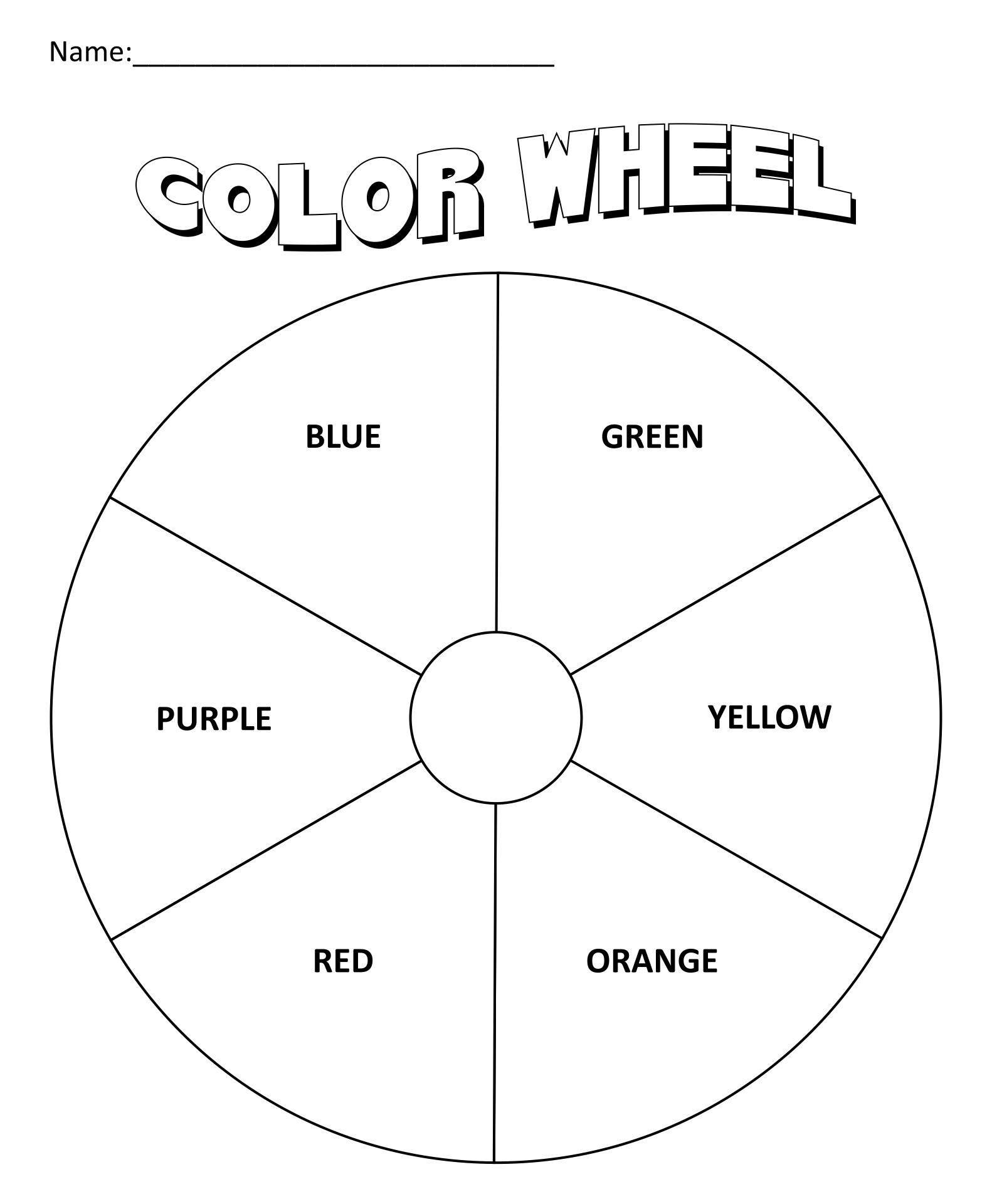 Color Wheel Worksheet For Kindergarten