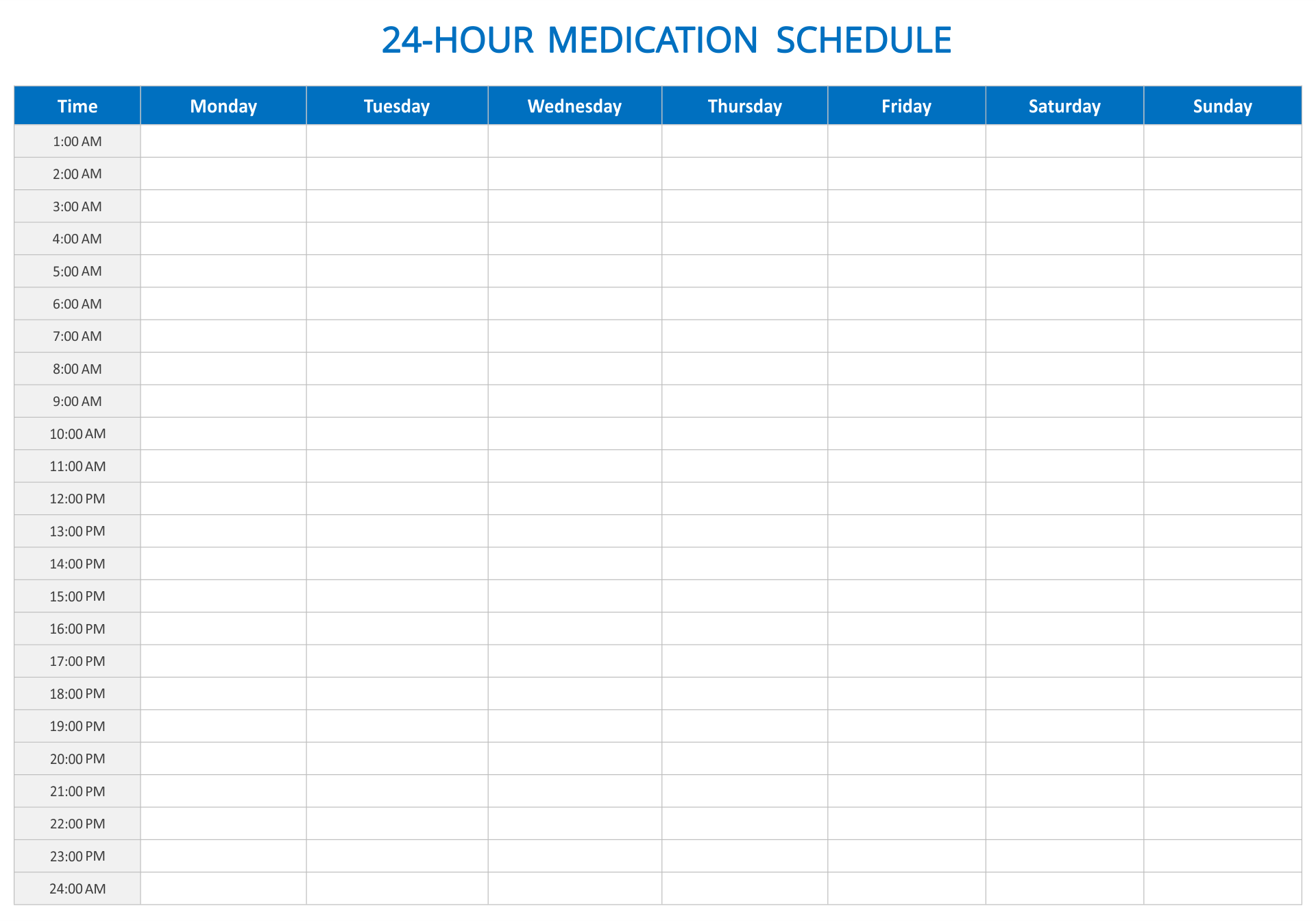 Free Printable Medication Schedule
