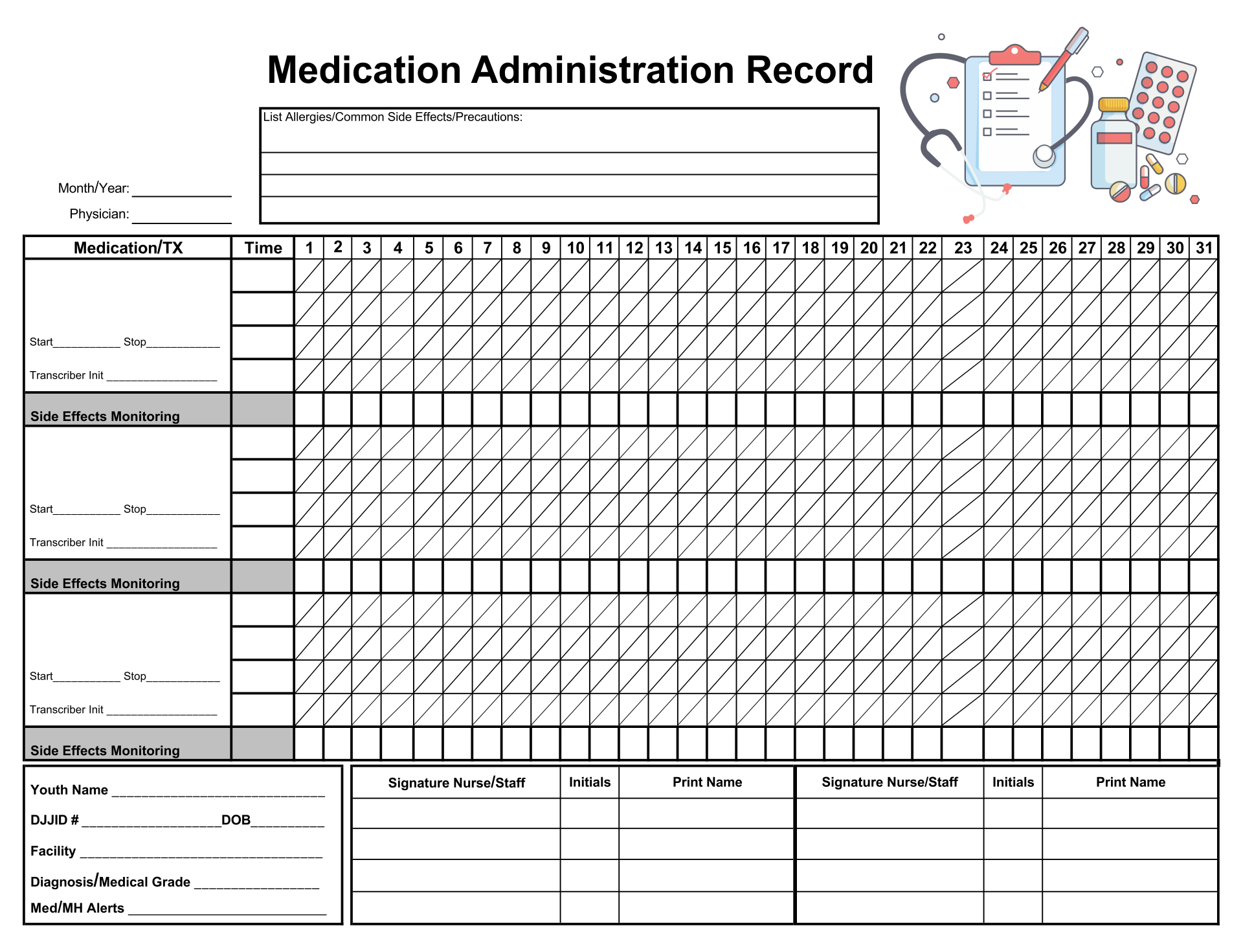 Medication Administration Record Form