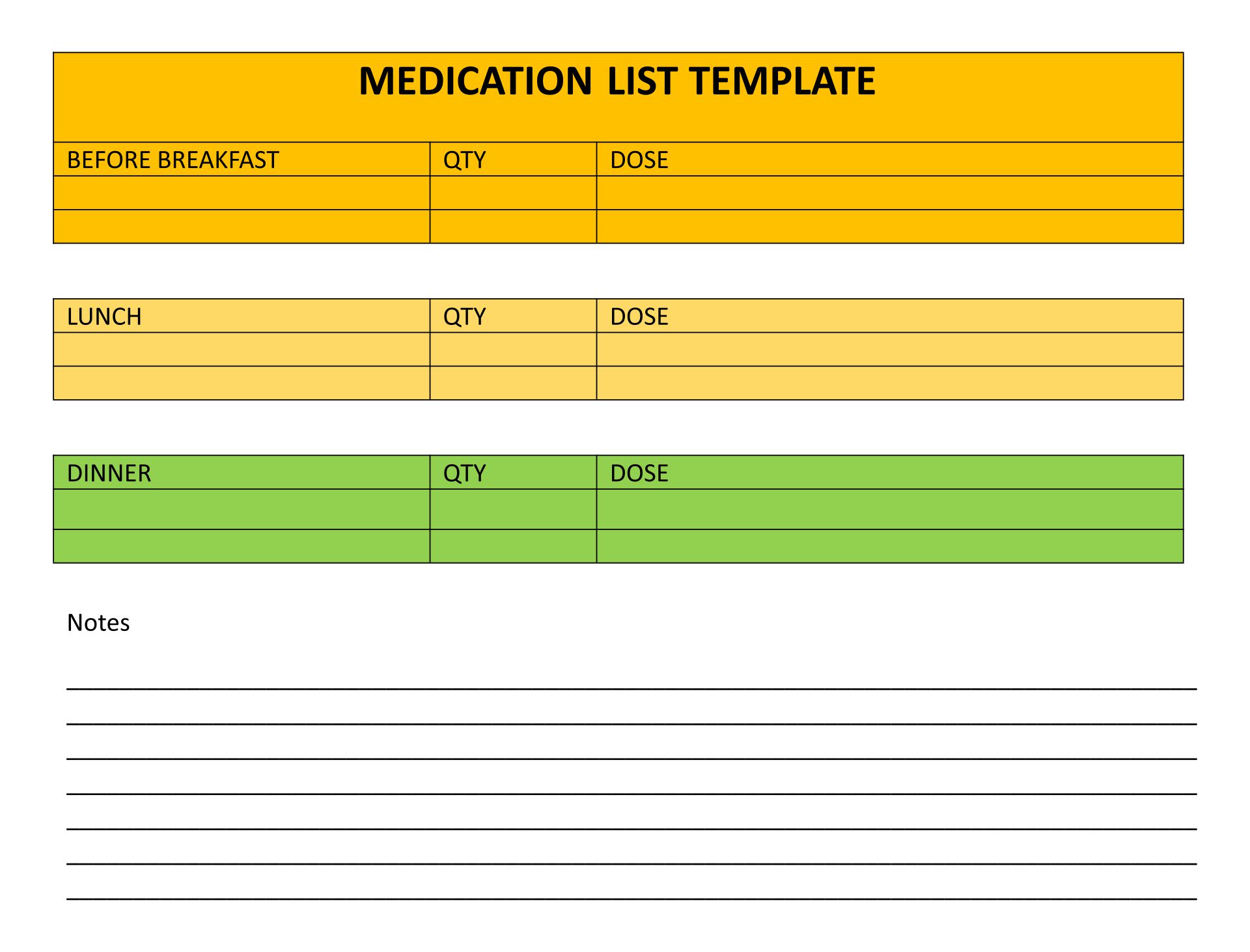Medication Schedule For 3 Times A Day