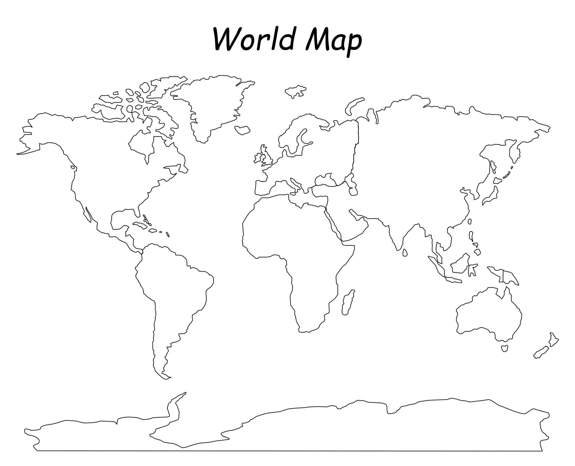 10 Best Simple World Map Printable Printablee Com