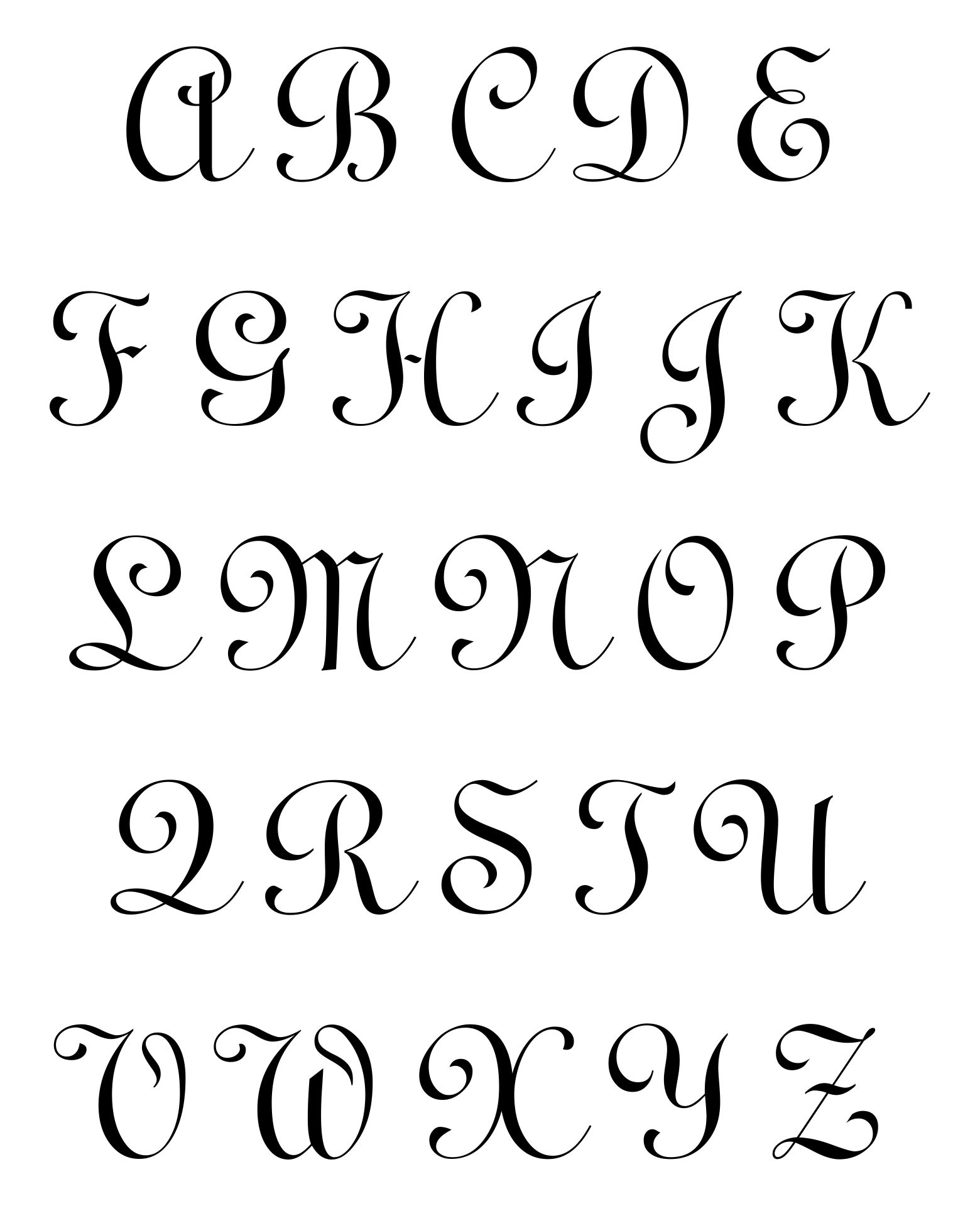 Writing Styles Of Alphabets