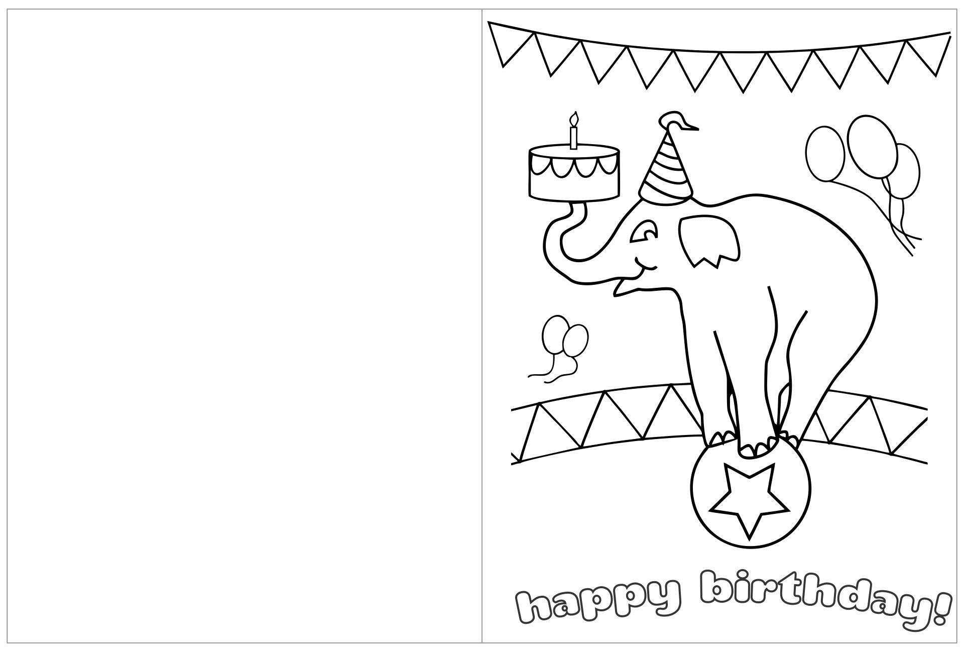 Birthday Cards To Print And Color