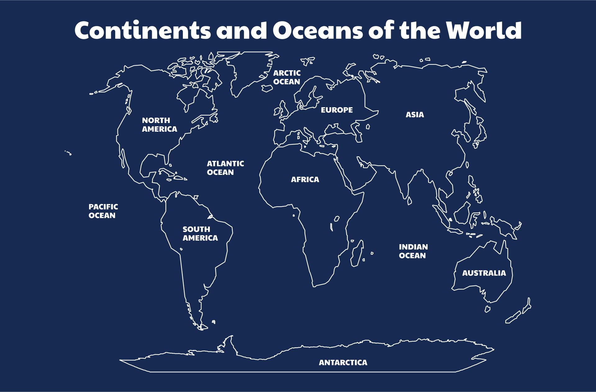 10 Best Continents And Oceans Map Printable Printablee Com