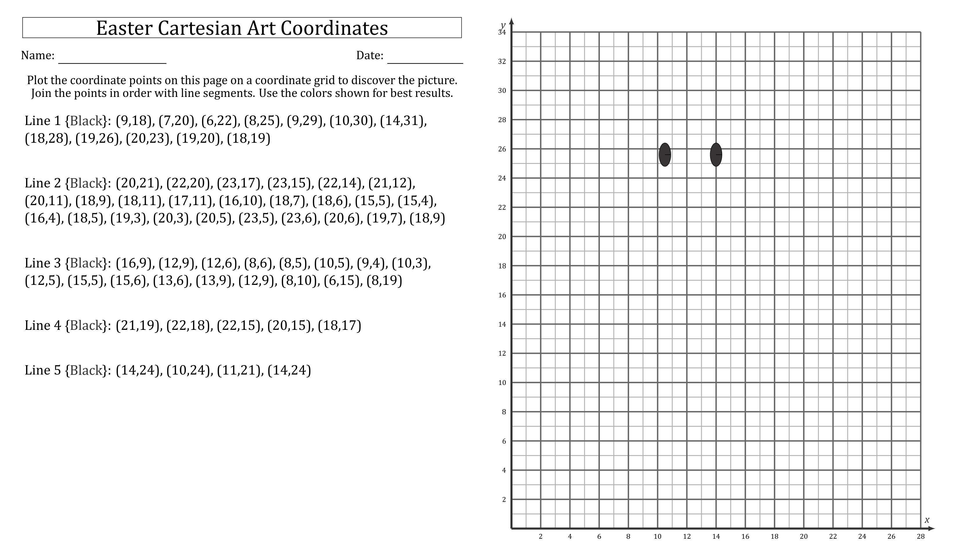Coordinate Graph Pictures Easy