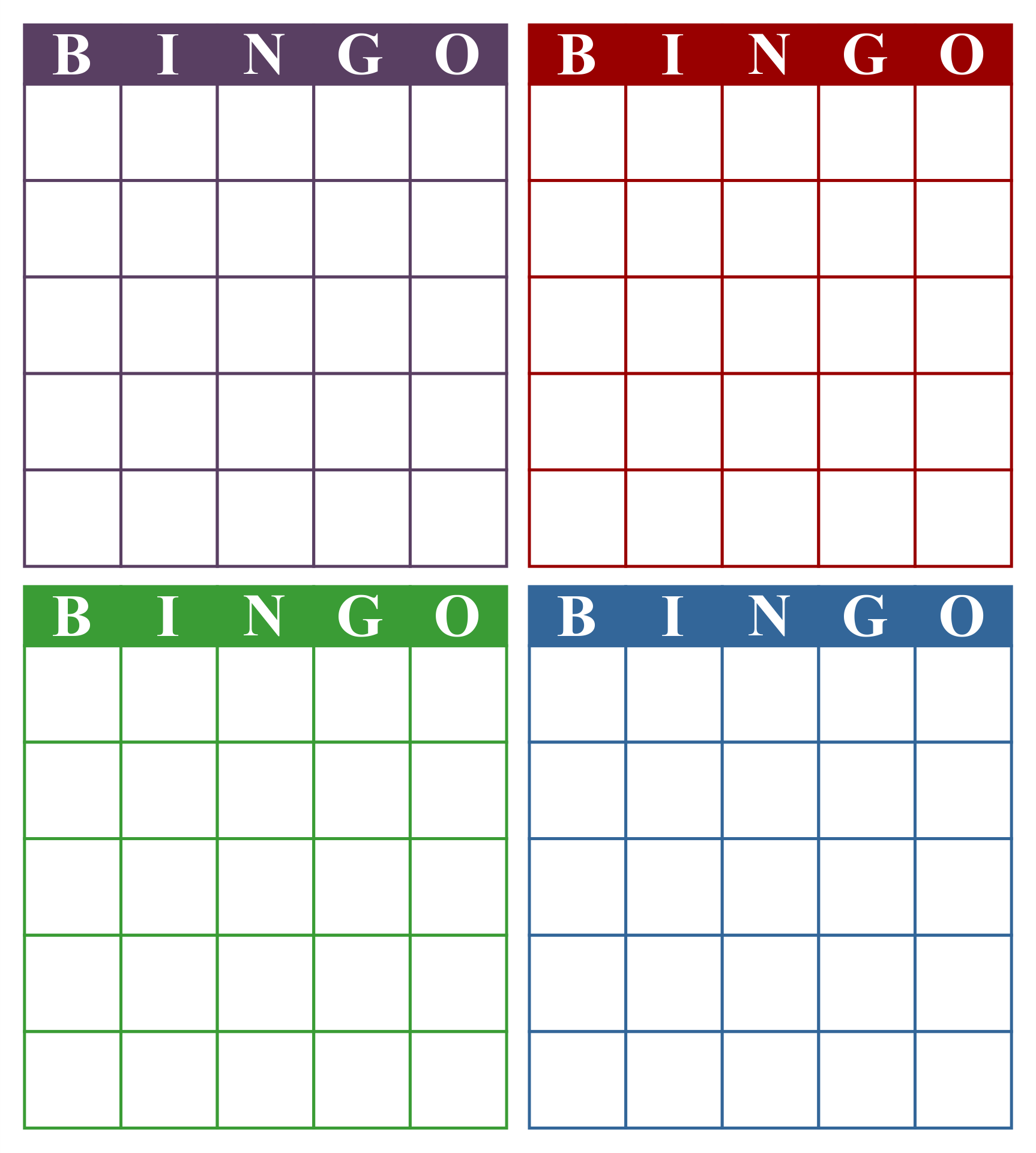 Custom Bingo Card Template Free