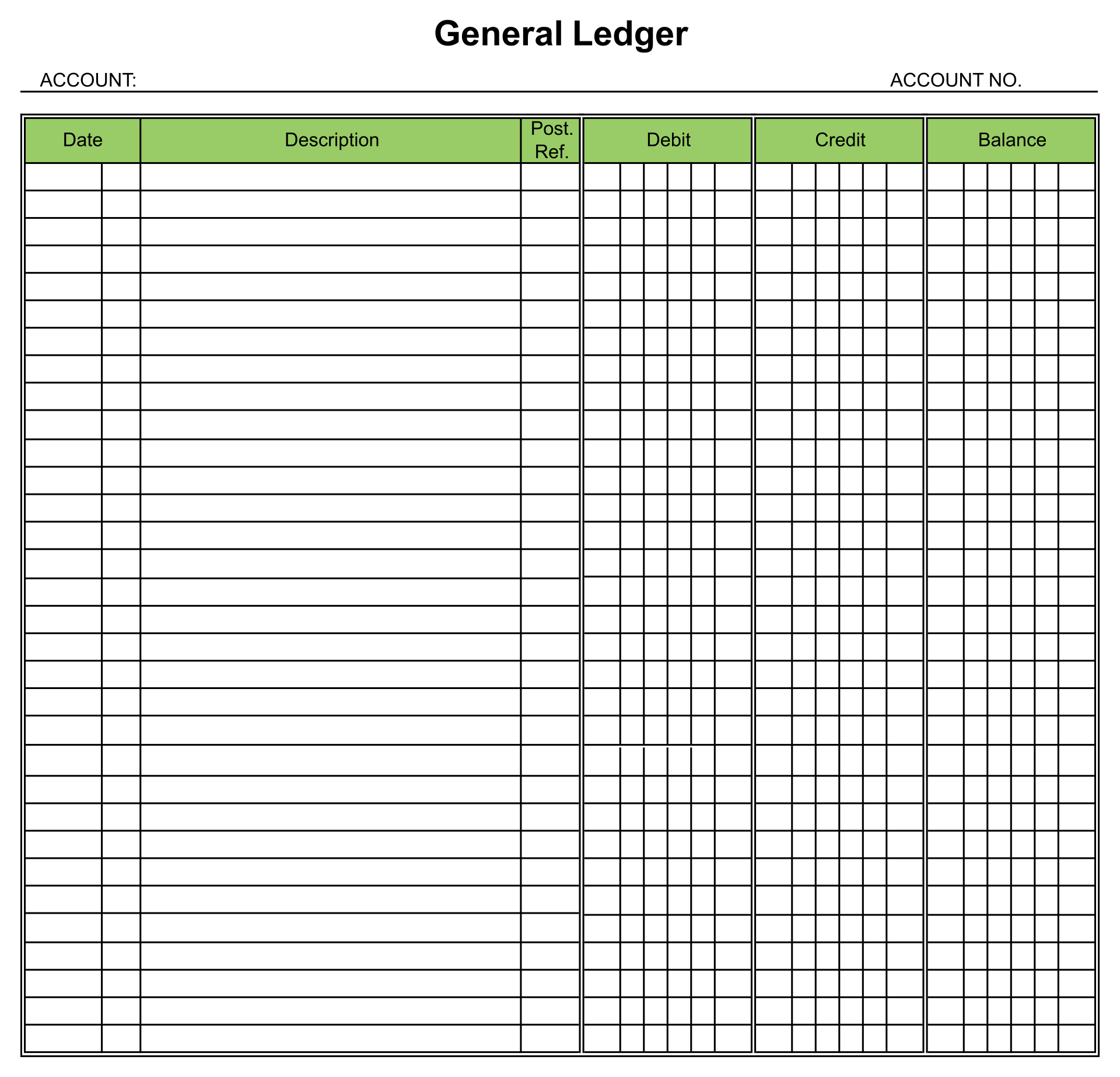 Excel Ledger Balance Sheet Template