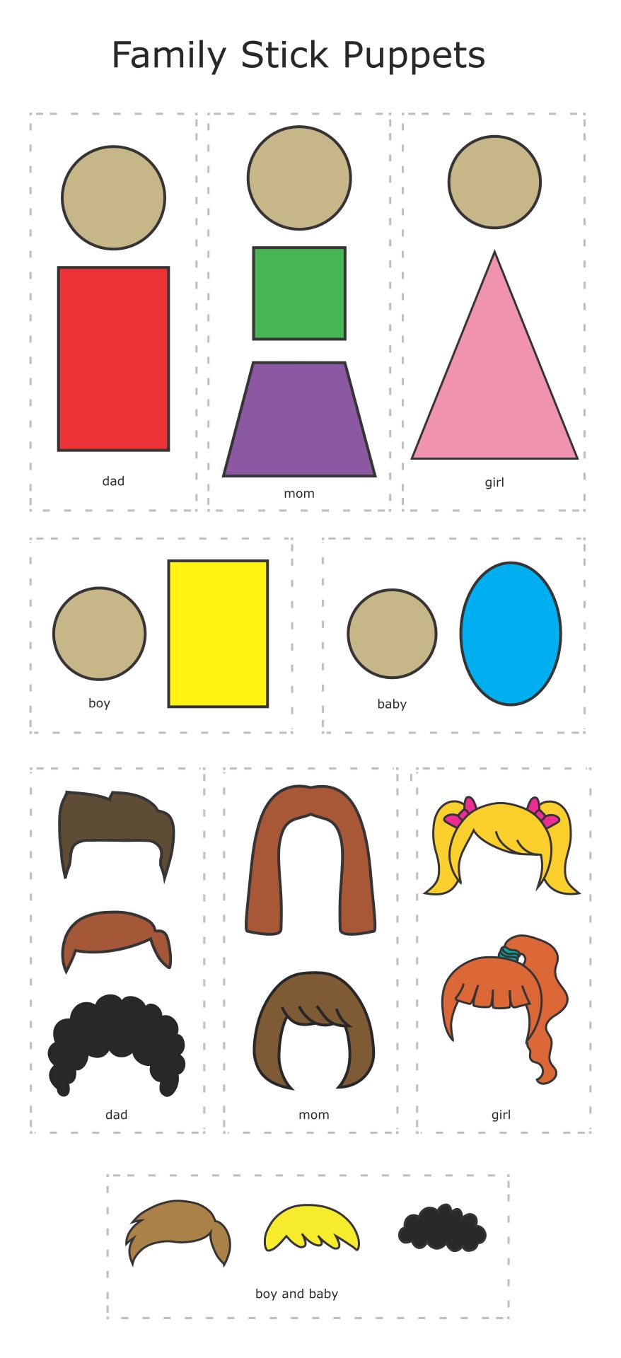 Family Stick Puppets Printables