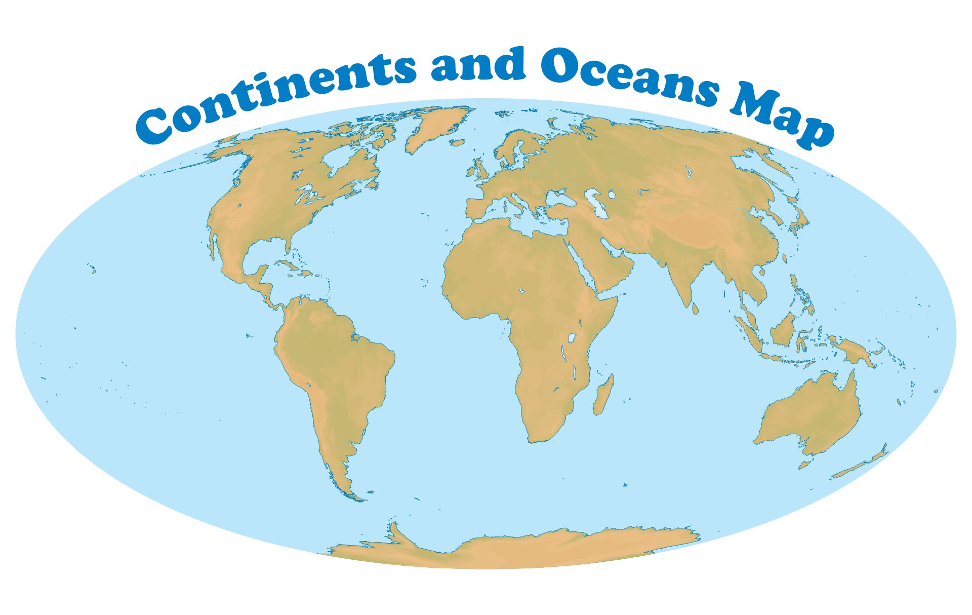 10 Best Continents And Oceans Map Printable Printablee Com