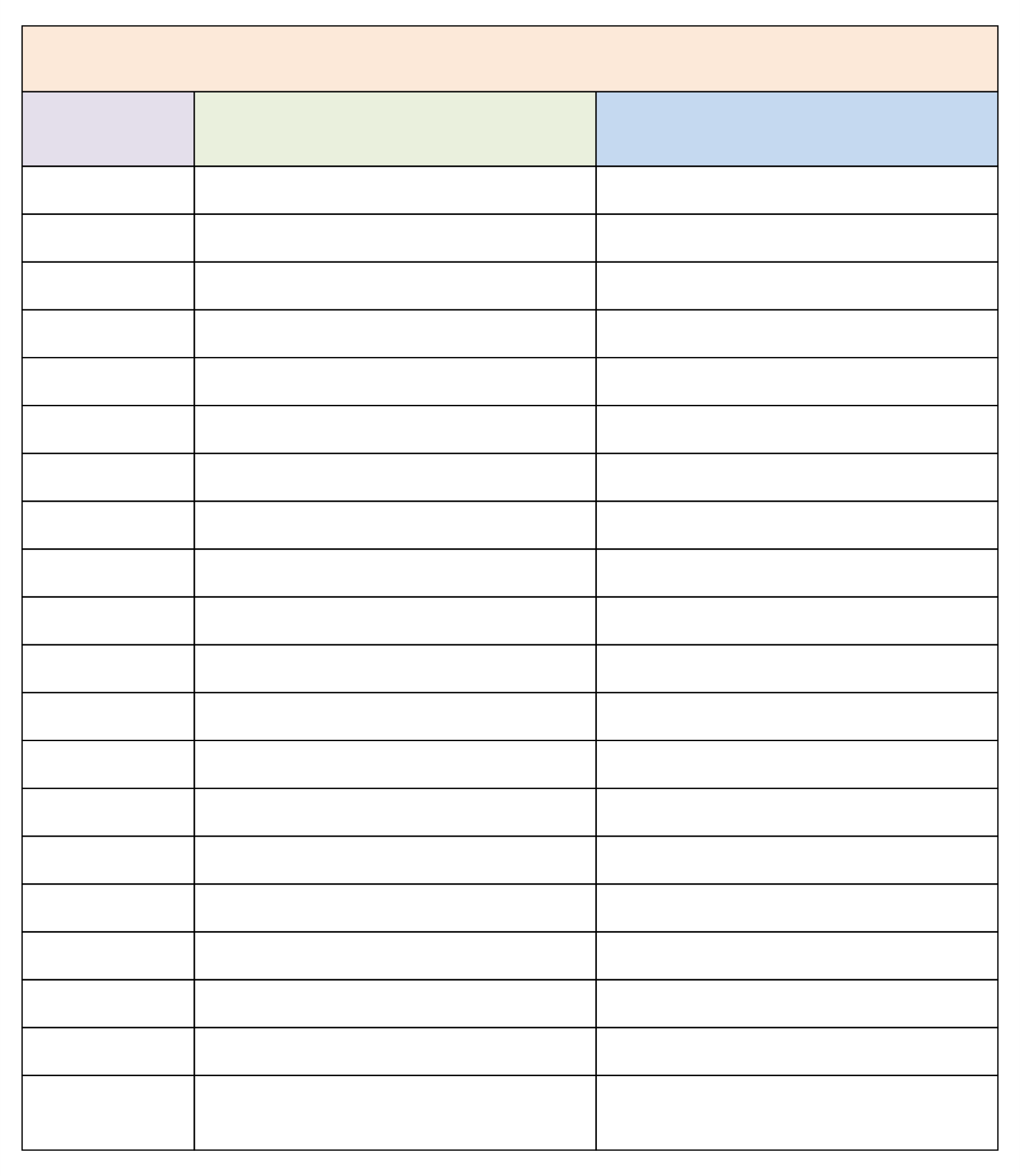 21 Best 21 Column Chart Printable Templates - printablee.com With Regard To 3 Column Word Template