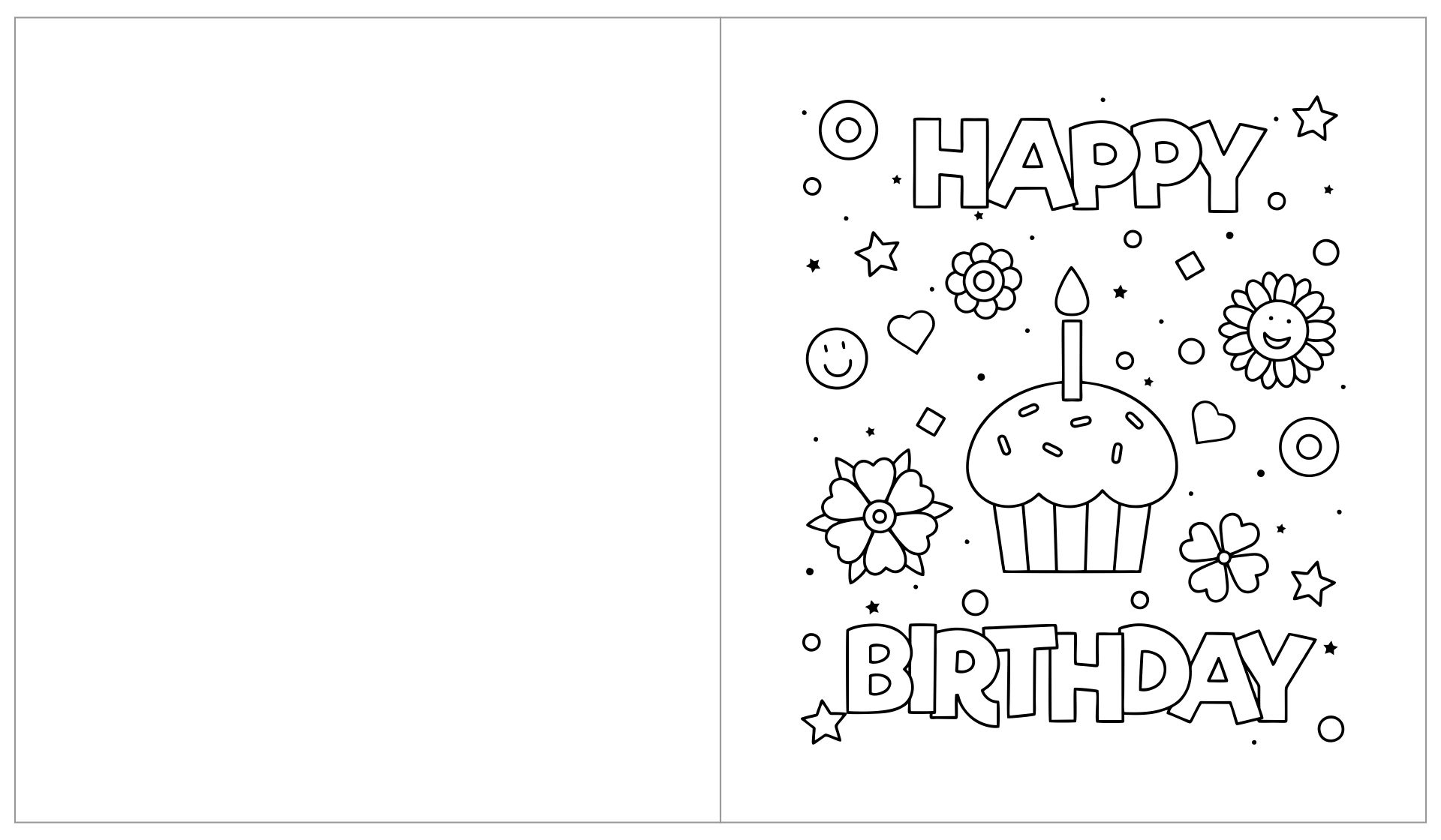 10 best printable birthday cards to color printablee com