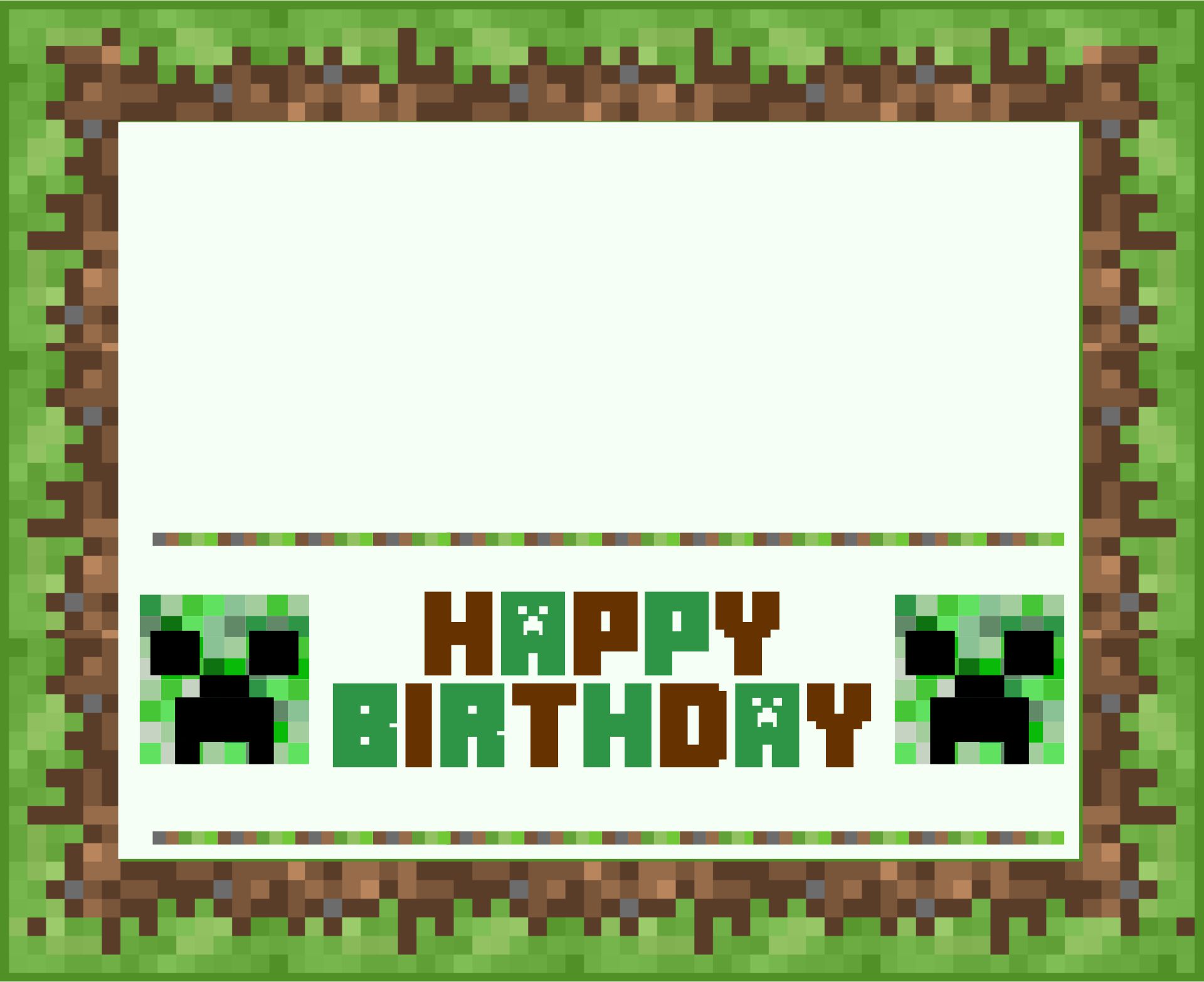 10 Best Minecraft Printable Happy Birthday Card Printablee Com