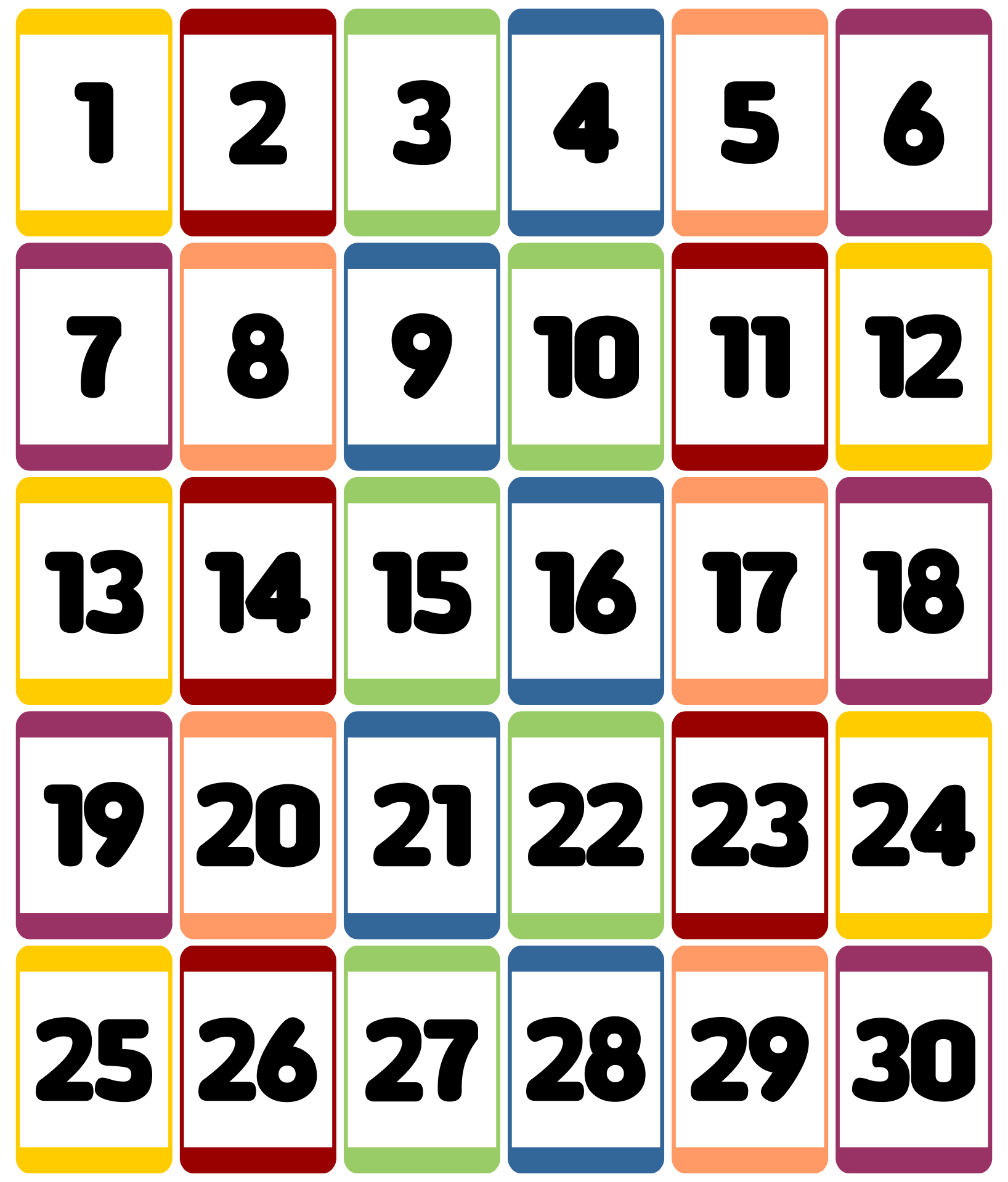 10 best number flashcards 1 30 printable printablee com