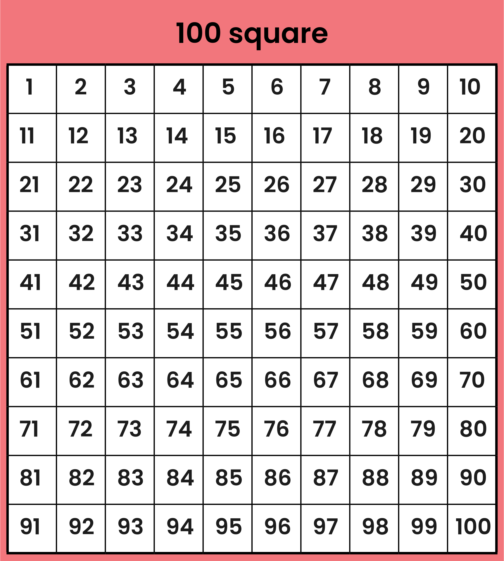 Math Grids With 100 Squares