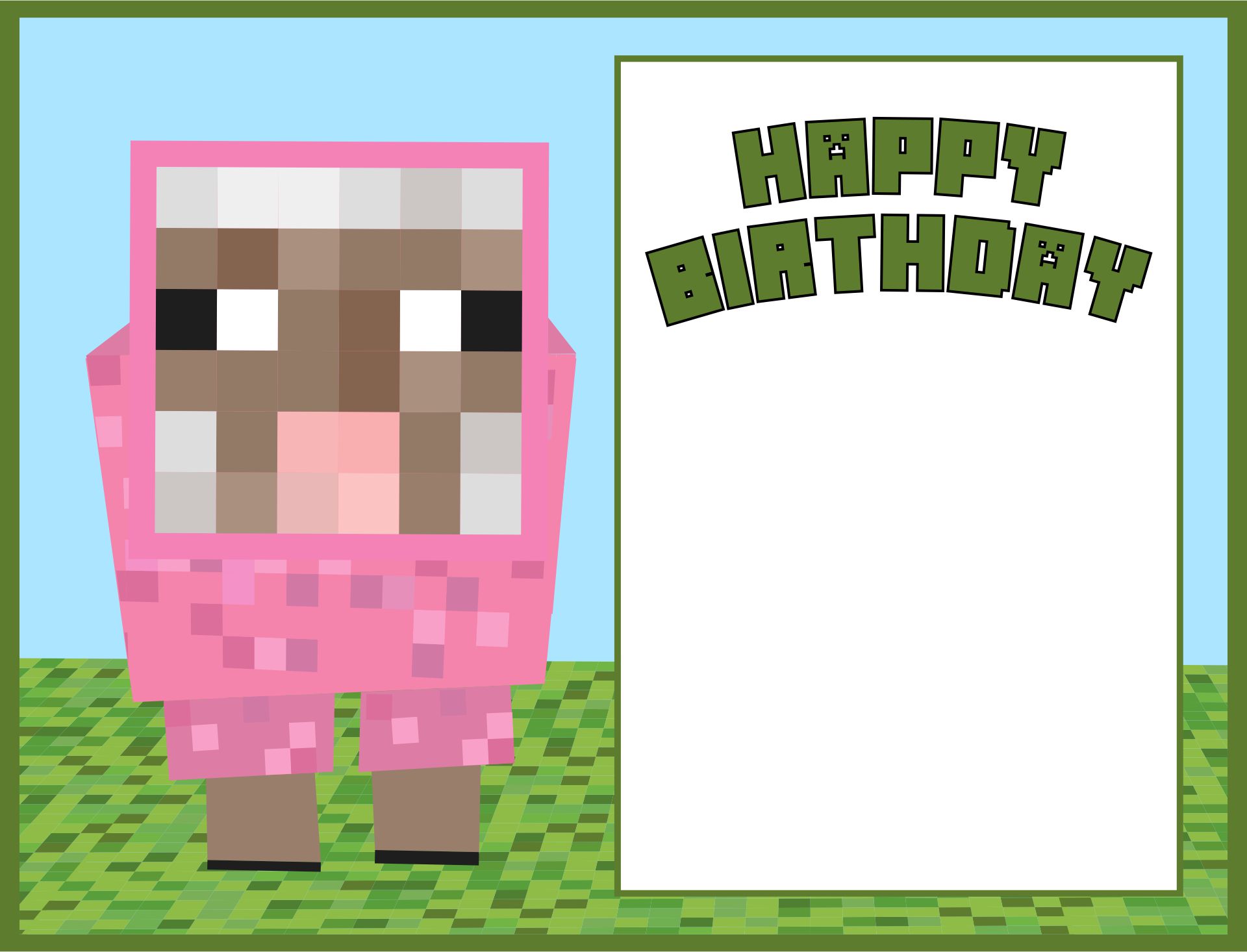 Minecraft Birthday Cards To Print