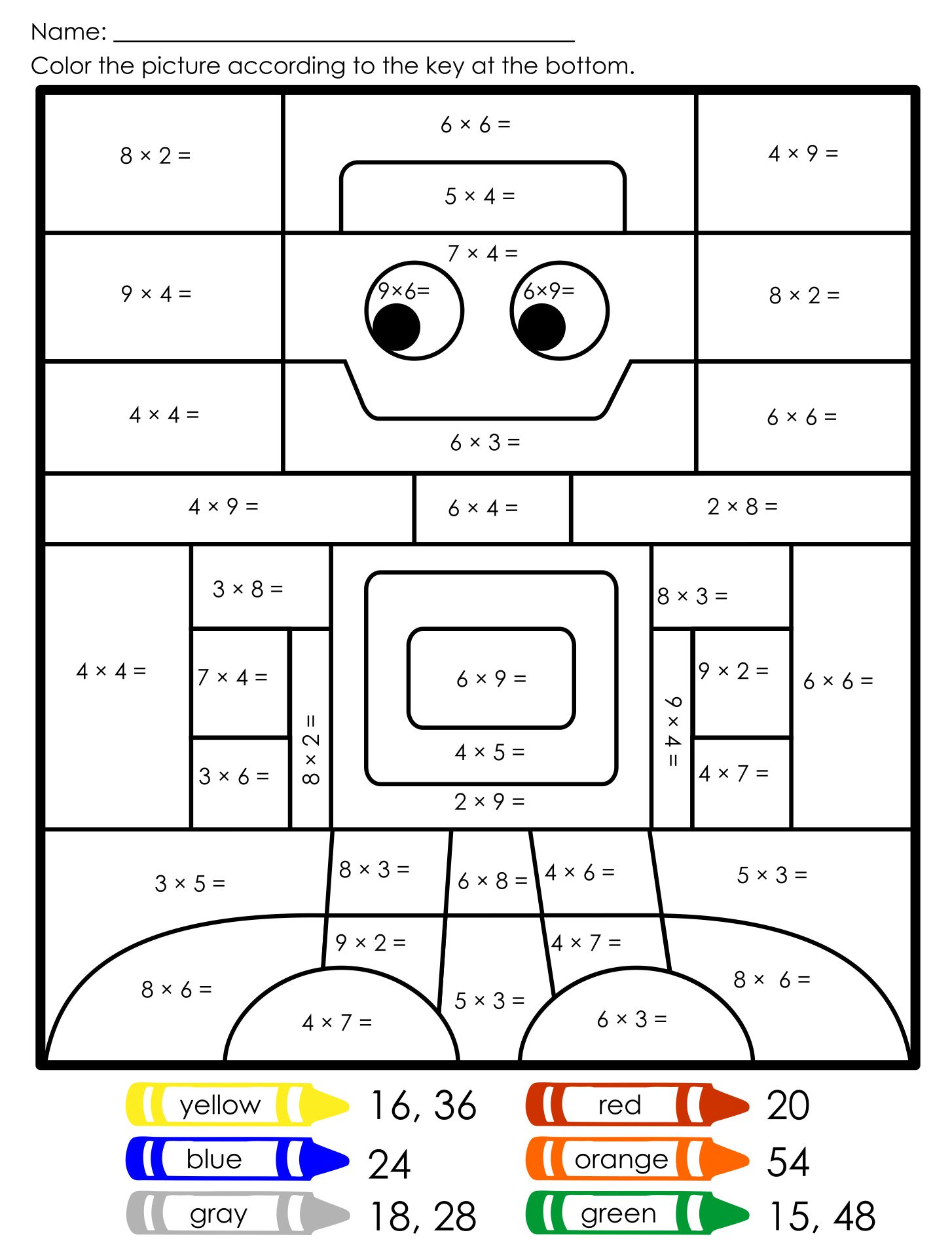 10 best free printable multiplication coloring worksheets printablee com