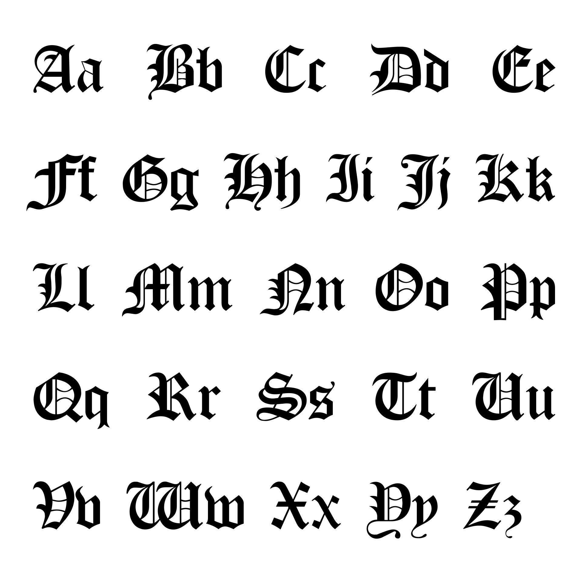 Old English Alphabet Letters A-z