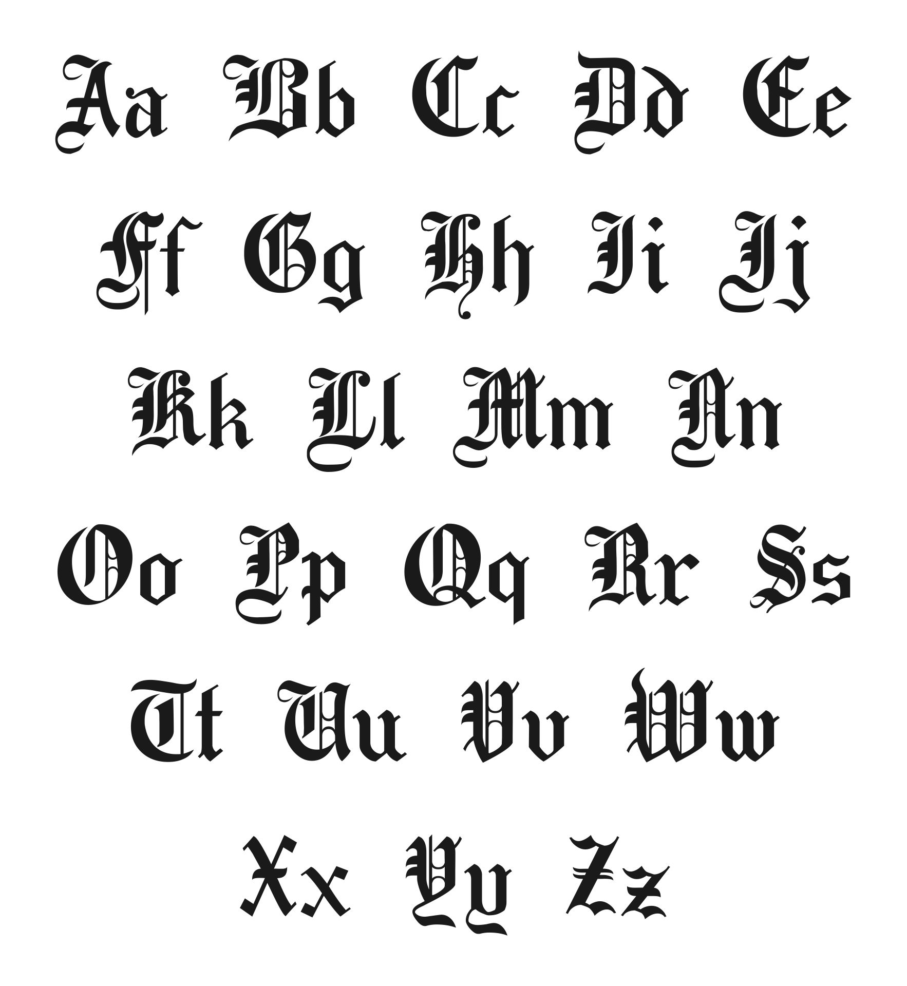 Old English Alphabet Letters