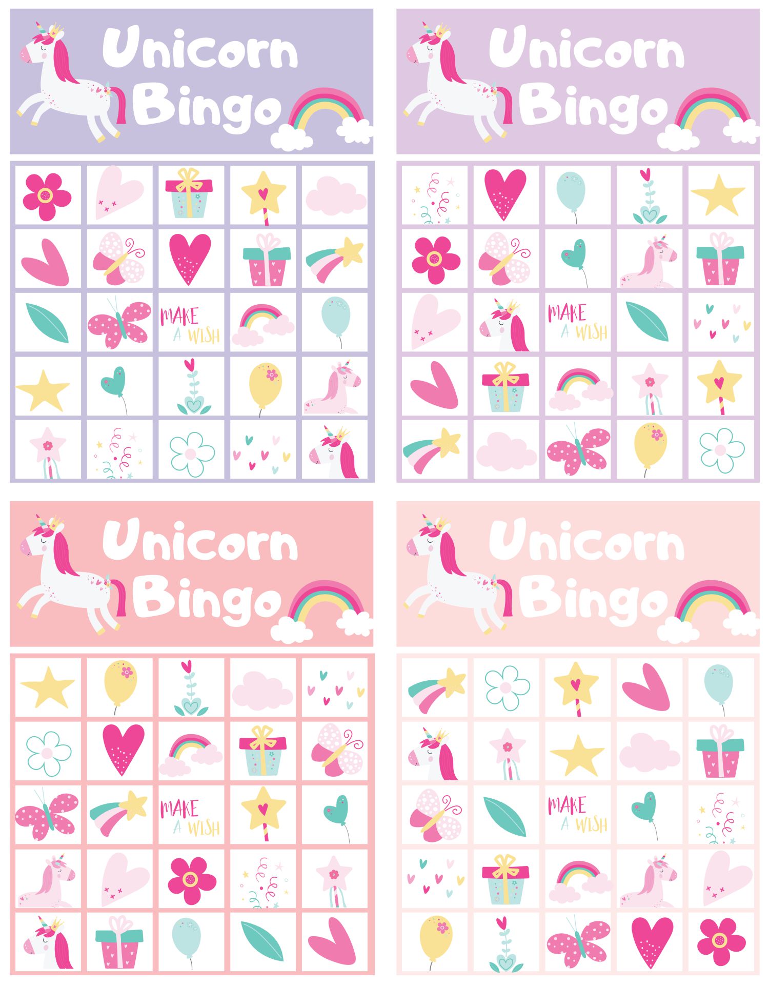 Printable Bingo Paper Game Cards