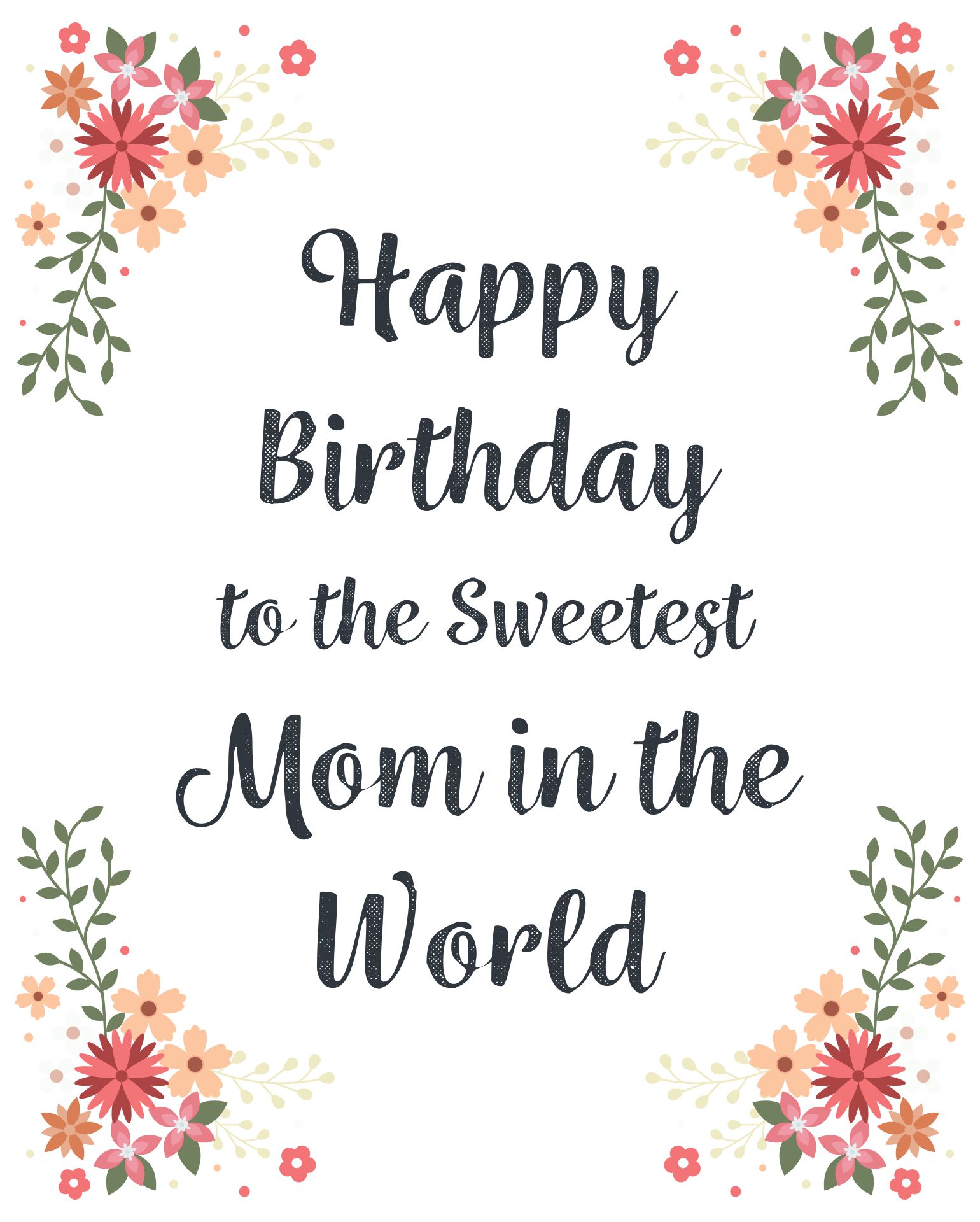 Printable Birthday Cards For Mom From Daughter