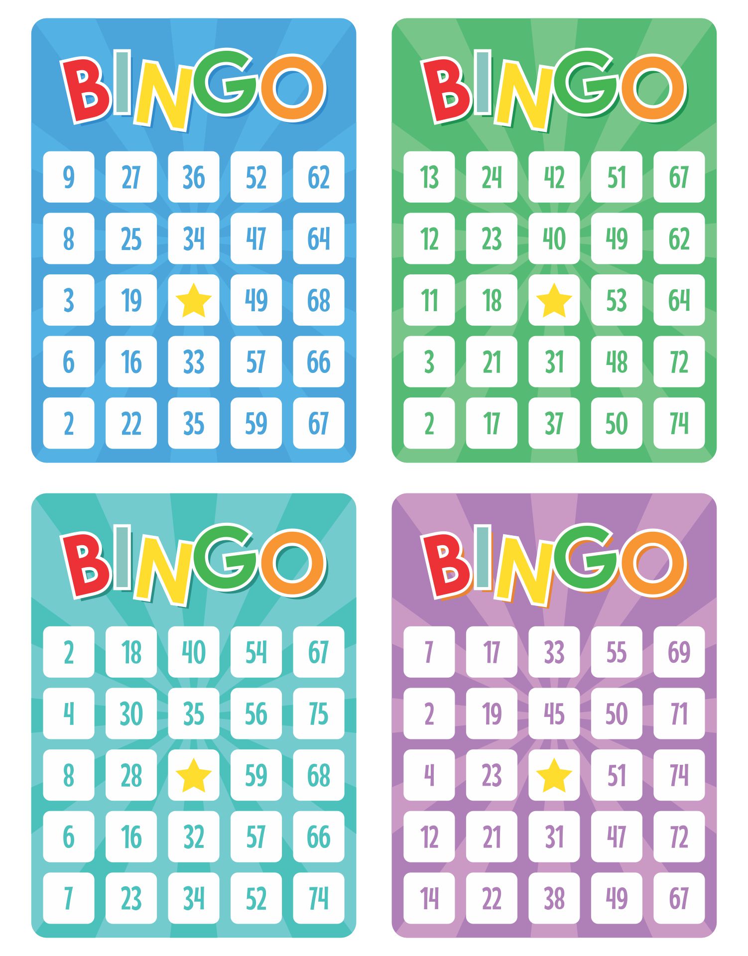 Printable Kindergarten Number Bingo