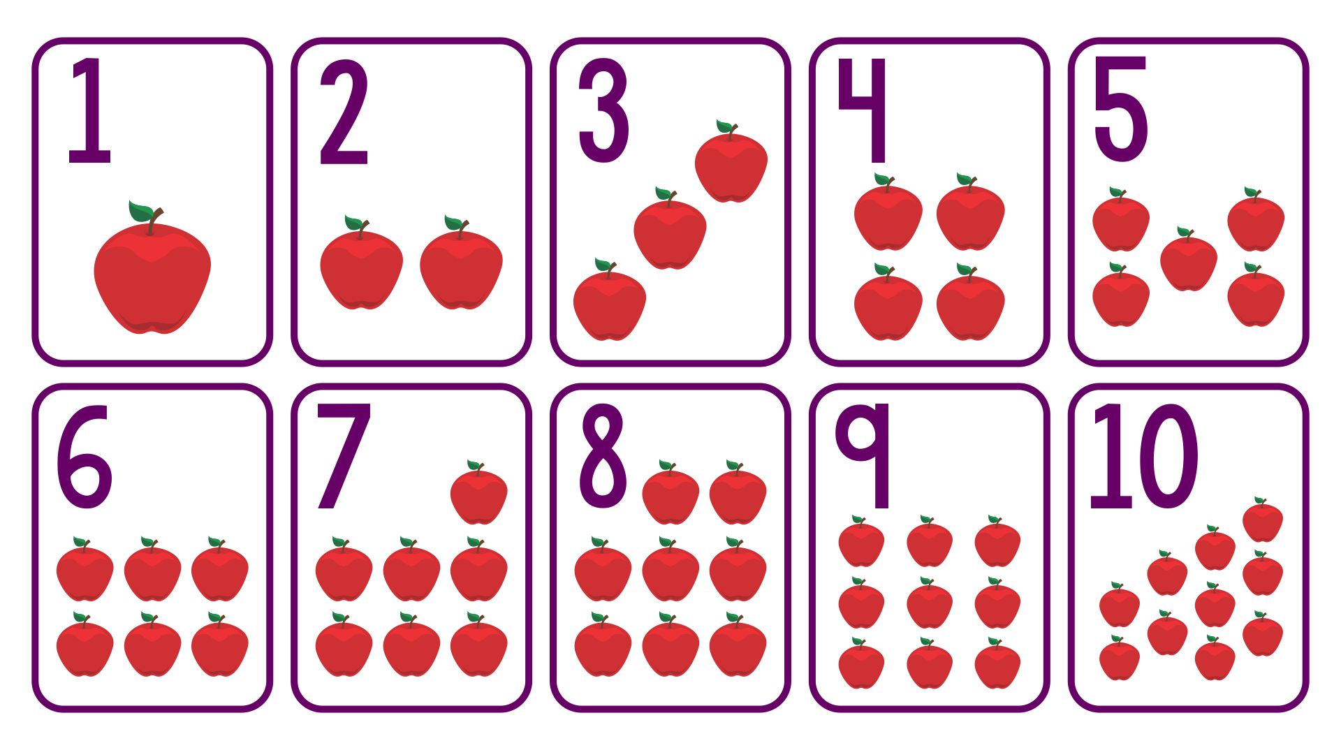 Printable Number Cards 1-10 With Pictures