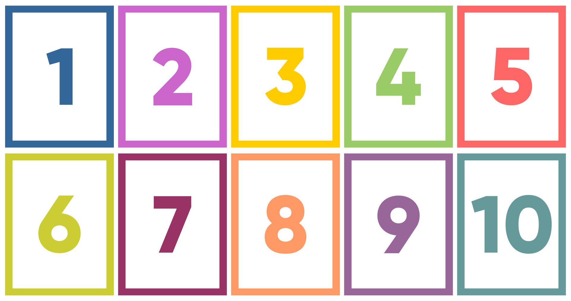 FUN Learning my first numbers 1-10 flash cards with pictures and colours 