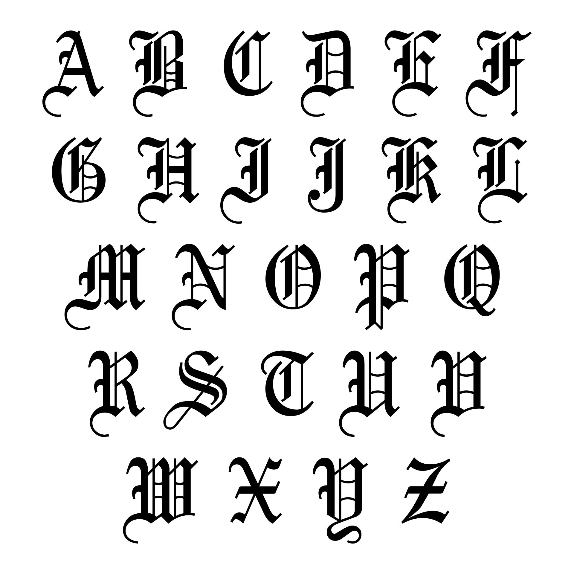 21 Best Printable Old English Alphabet A-Z - printablee.com