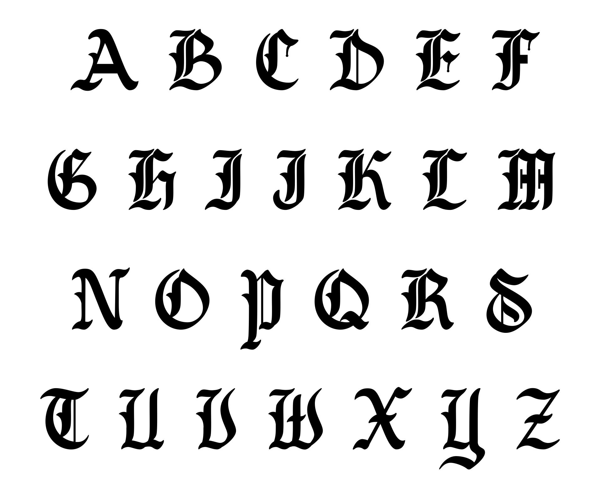 Printable Old English Latin Alphabet