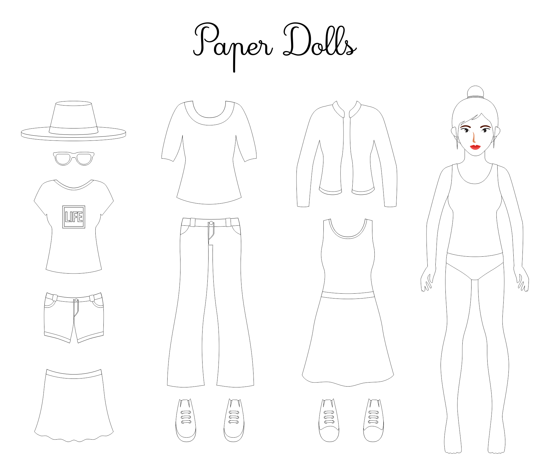 Printable Paper Dolls Coloring Pages