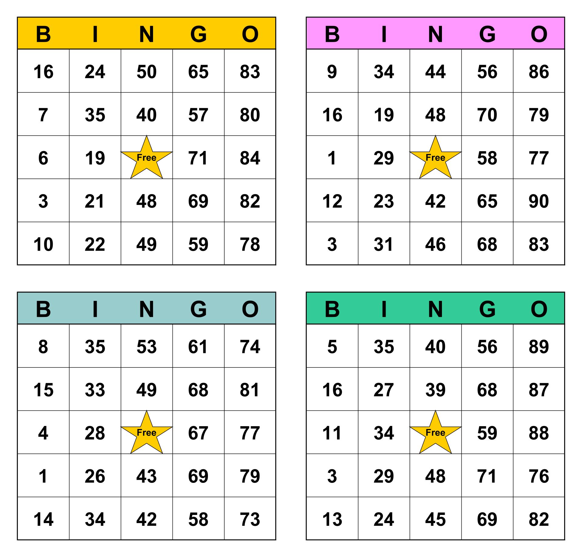 Printable Number Bingo Cards For Preschoolers