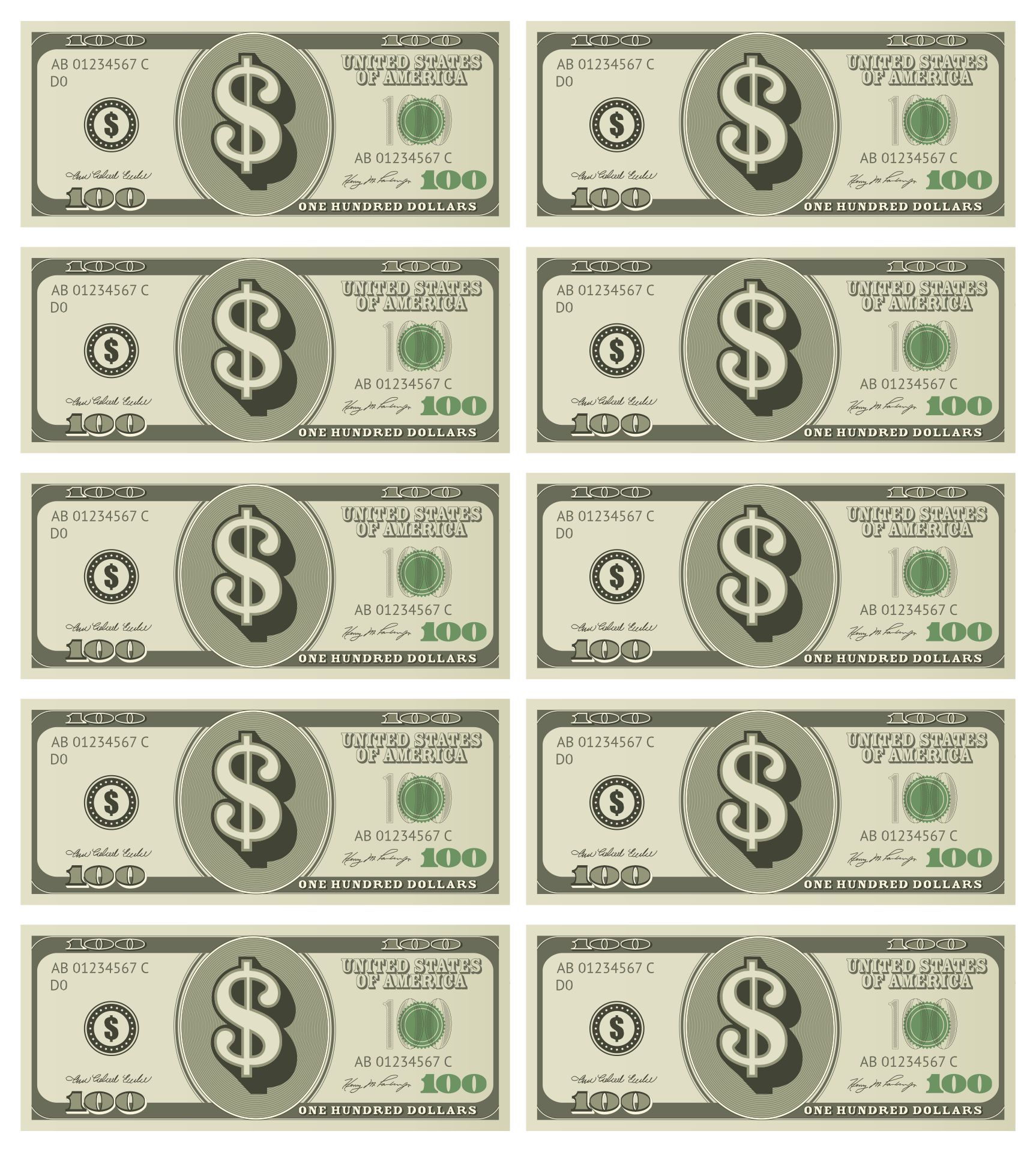 Printable Sheets Of Fake Money