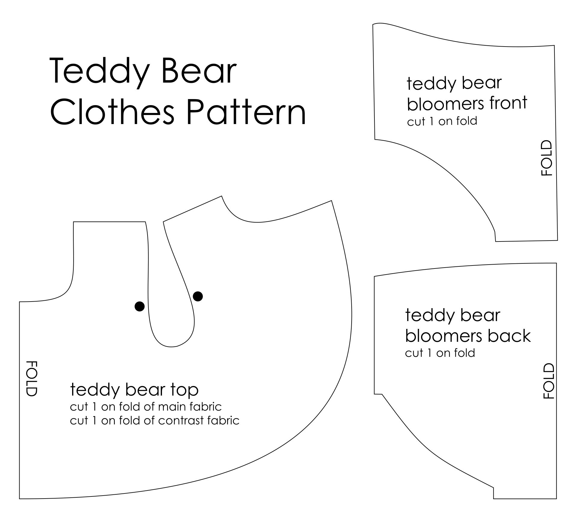Printable Teddy Bear Clothes Sewing Patterns Free Printables