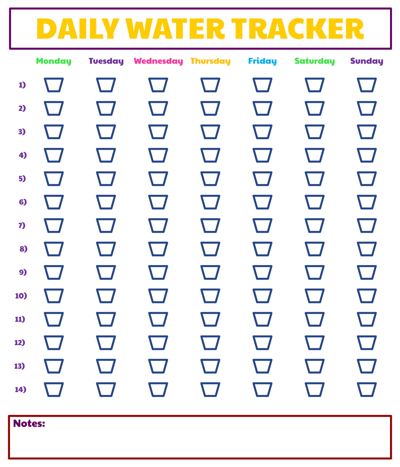 Printable Water Intake Chart By Age