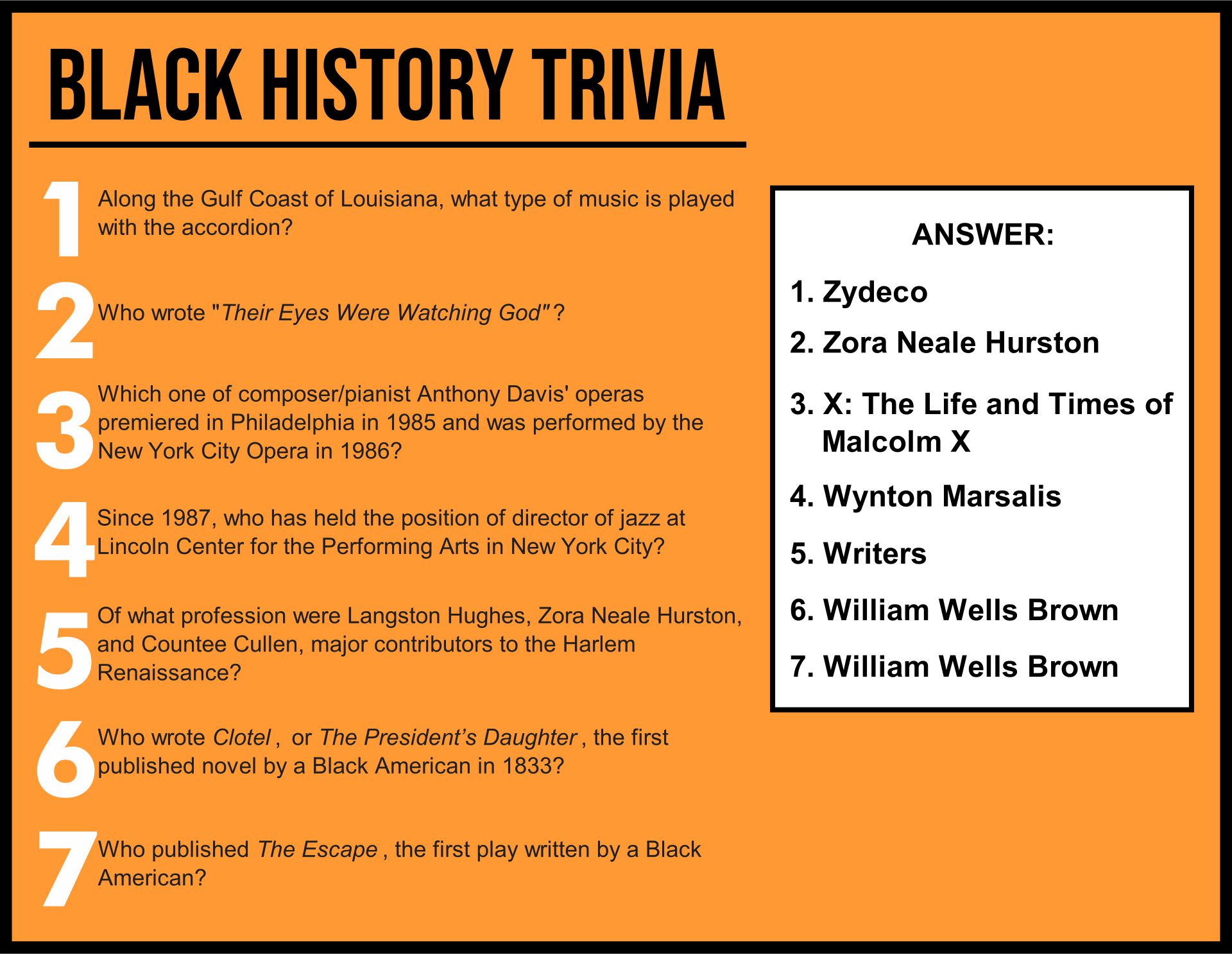 10 Best Black History Trivia Questions And Answers Printable Printablee Com