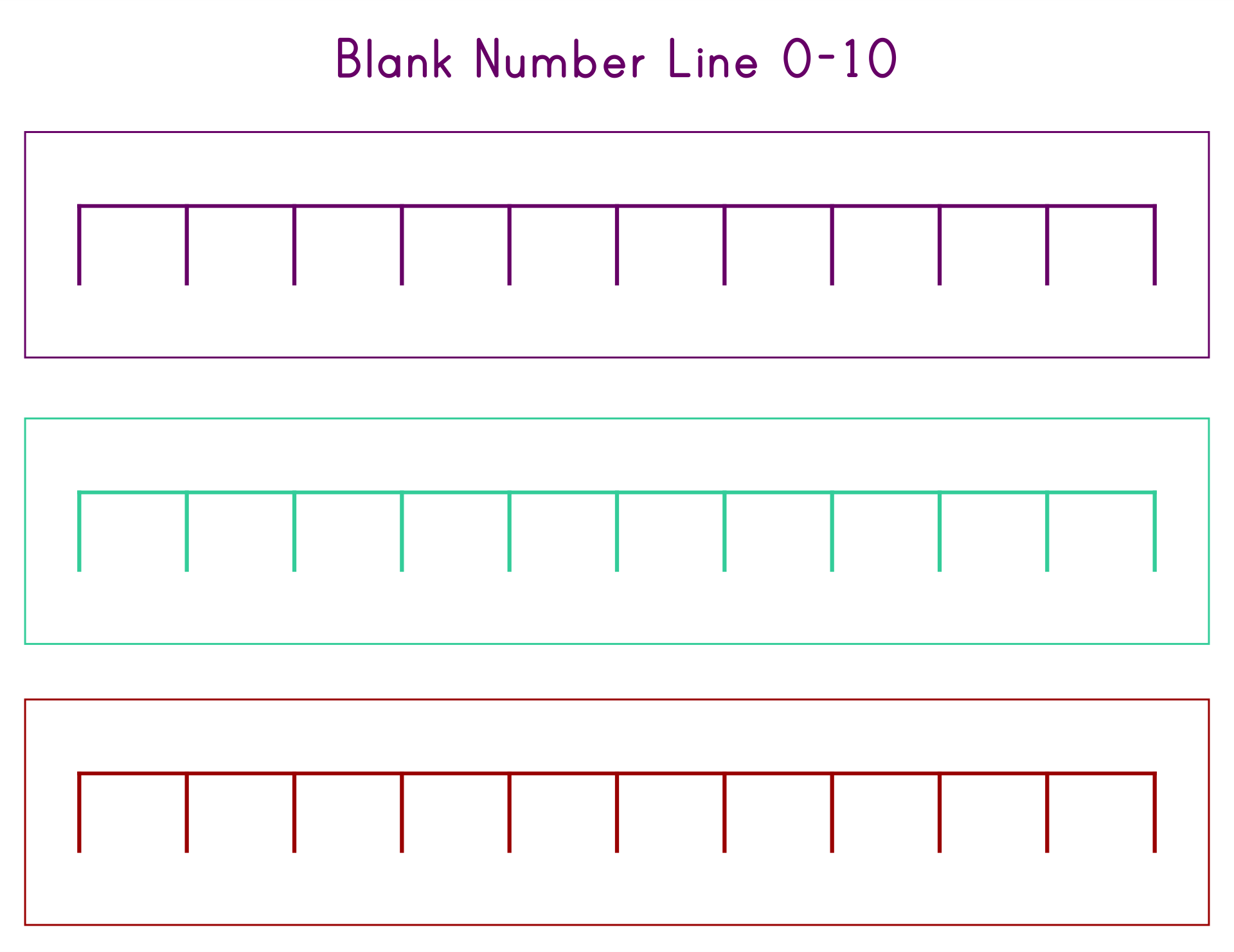 Blank Number Line 10 Intervals