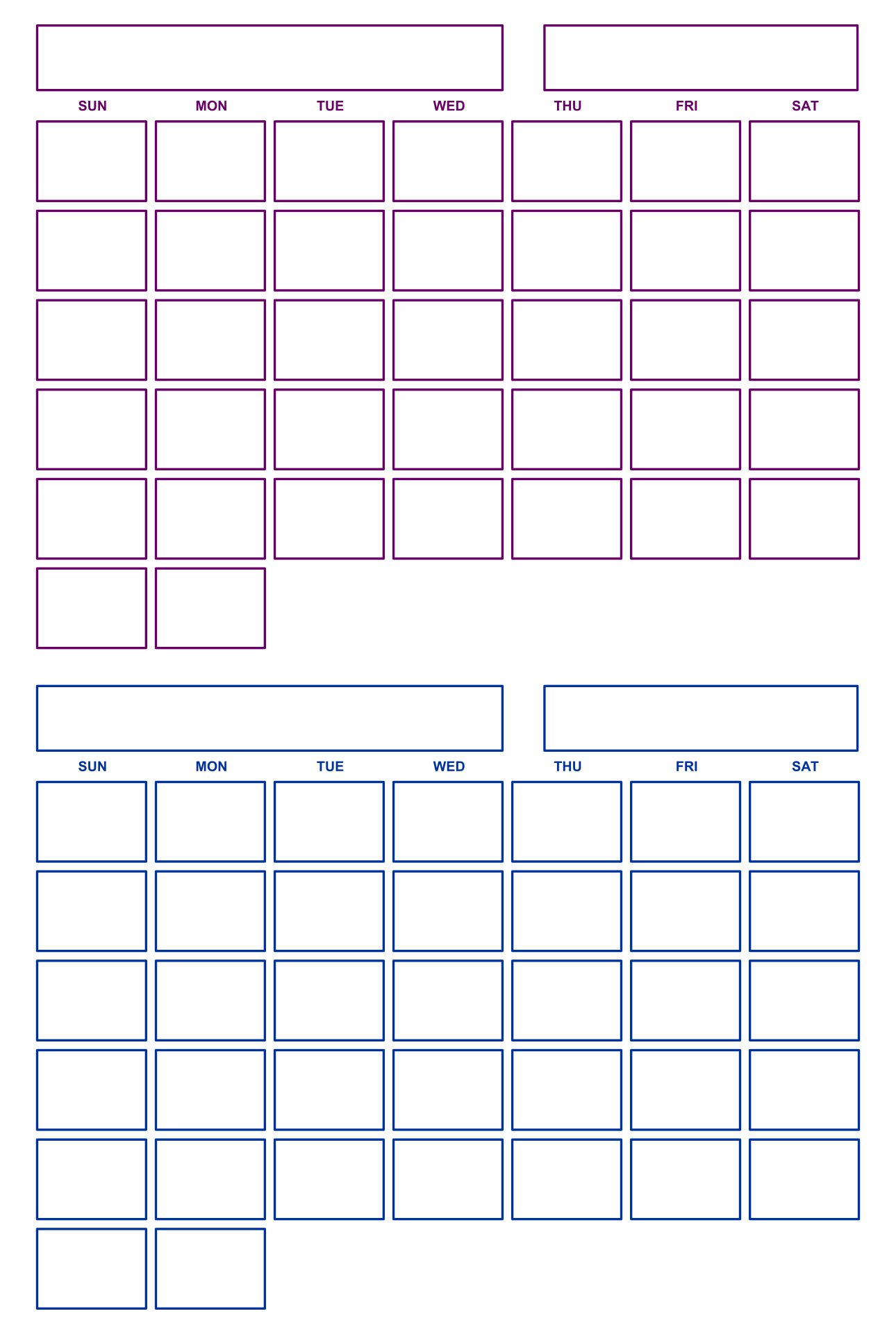 Blank Printable Calendar Month