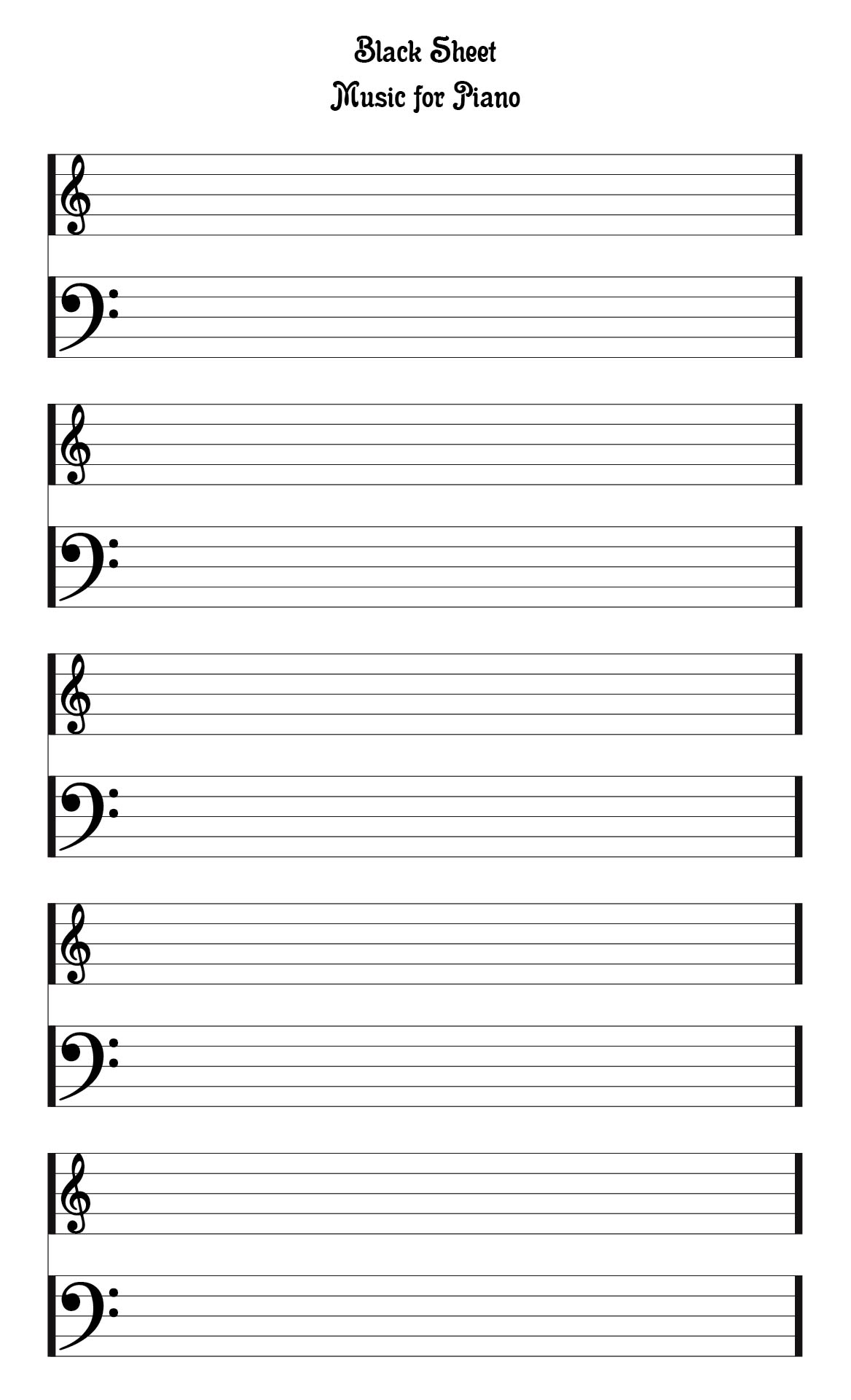20 Best Free Printable Staff Paper Blank Sheet Music - printablee.com For Blank Sheet Music Template For Word