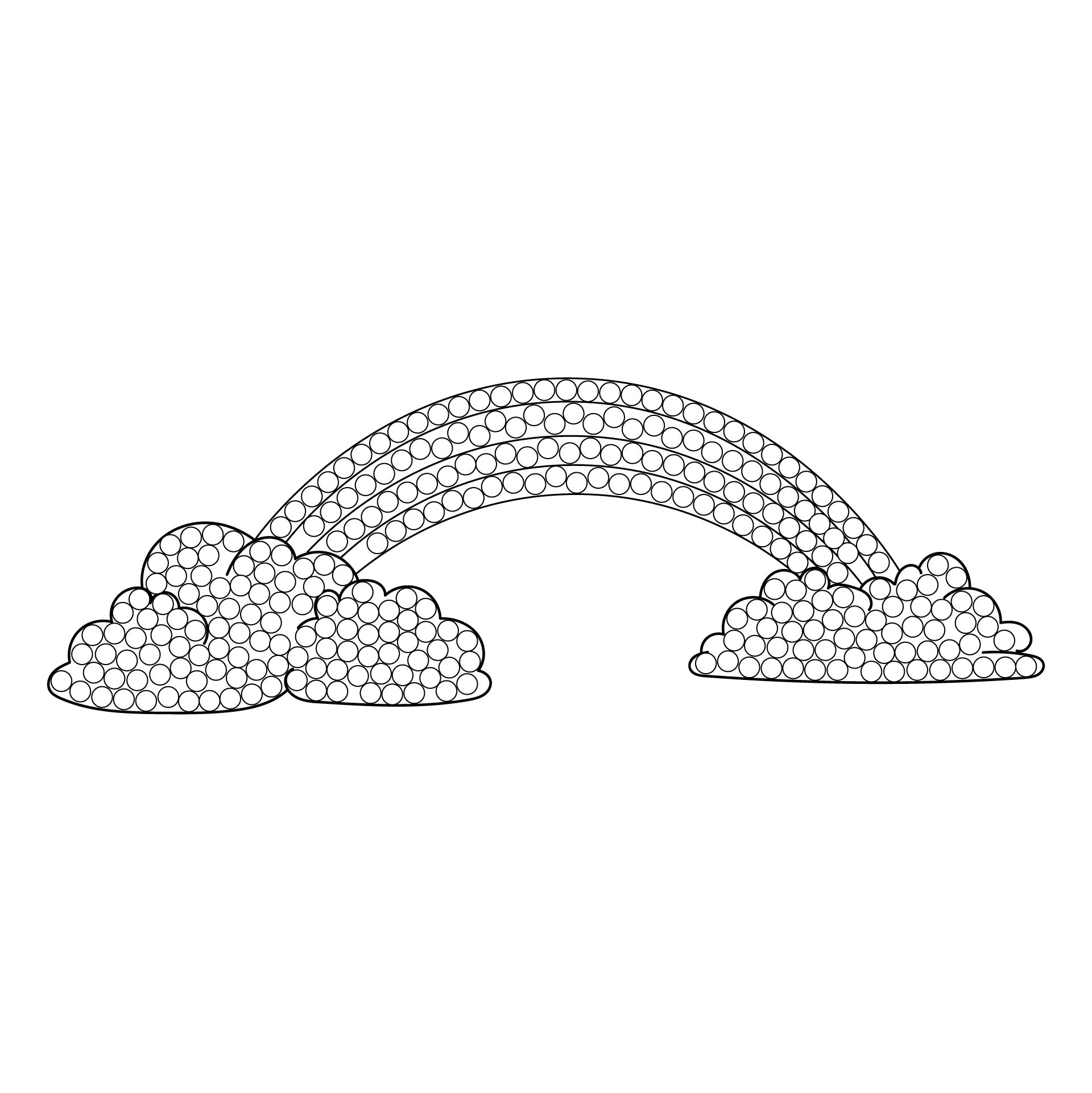 Dot Rainbow Coloring Pages Free