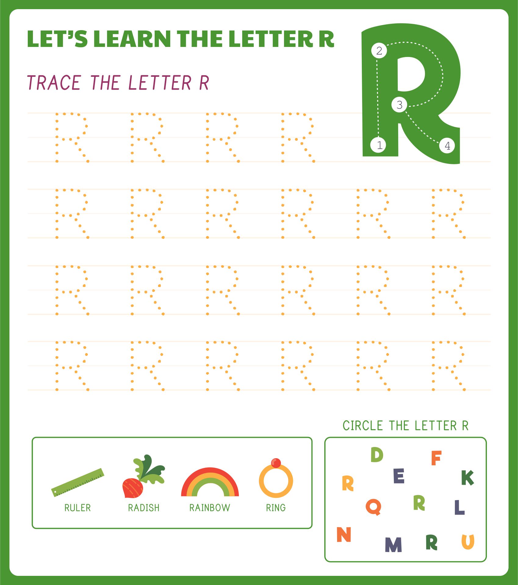 Free Printable Letter R Worksheets