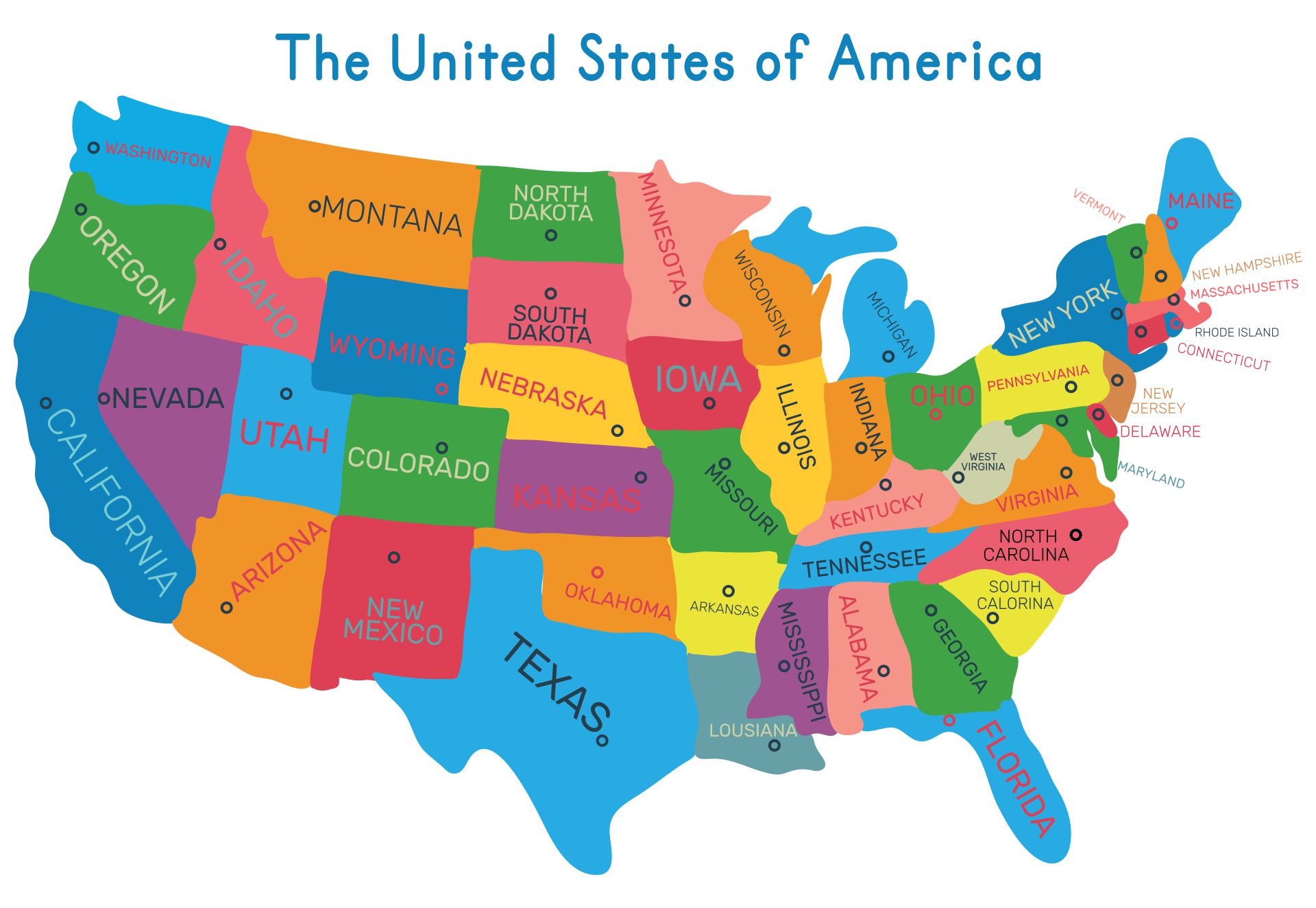 Free Printable Map Of The United States Of America