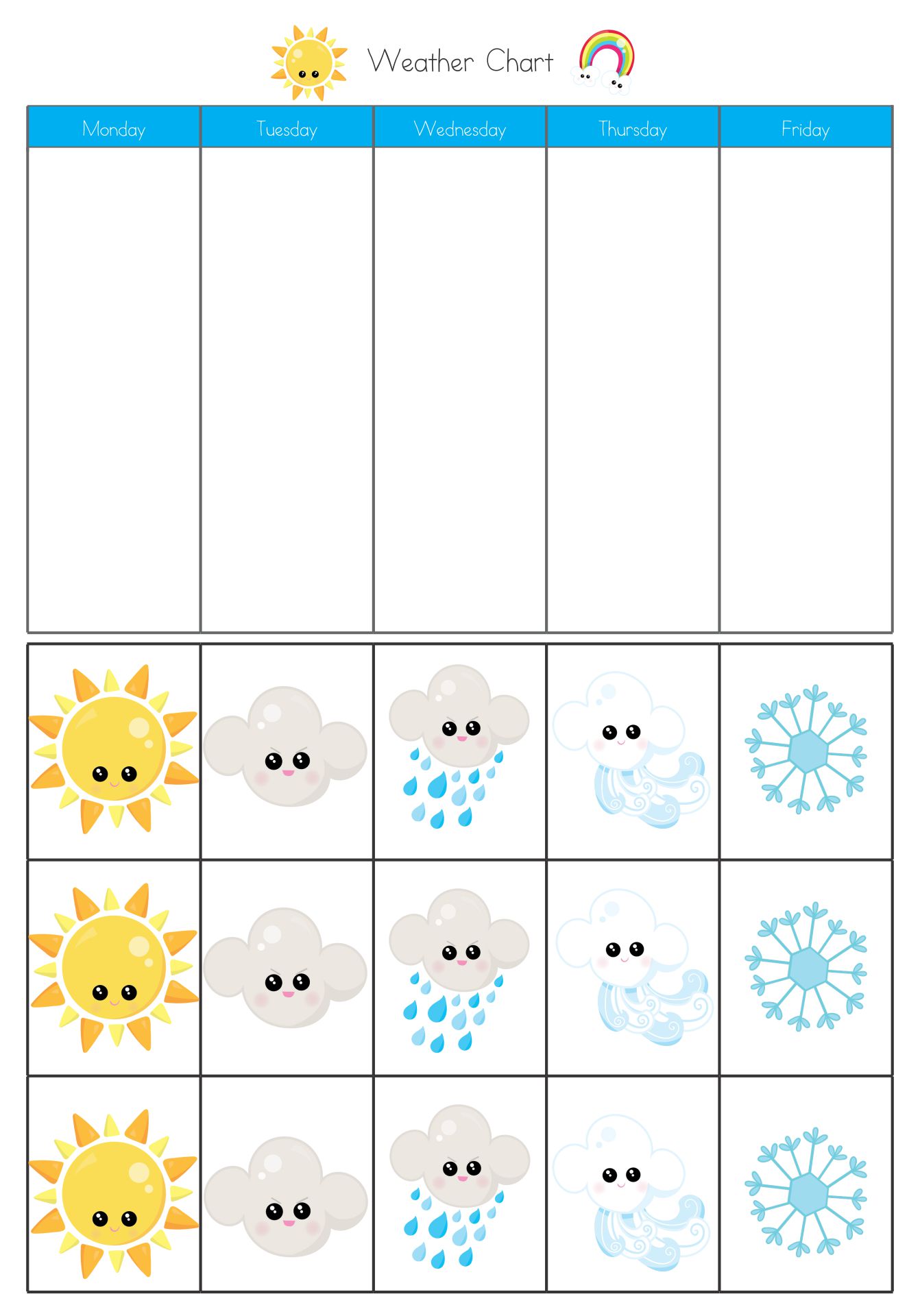 Free Printable Weather Cards For Kindergarten