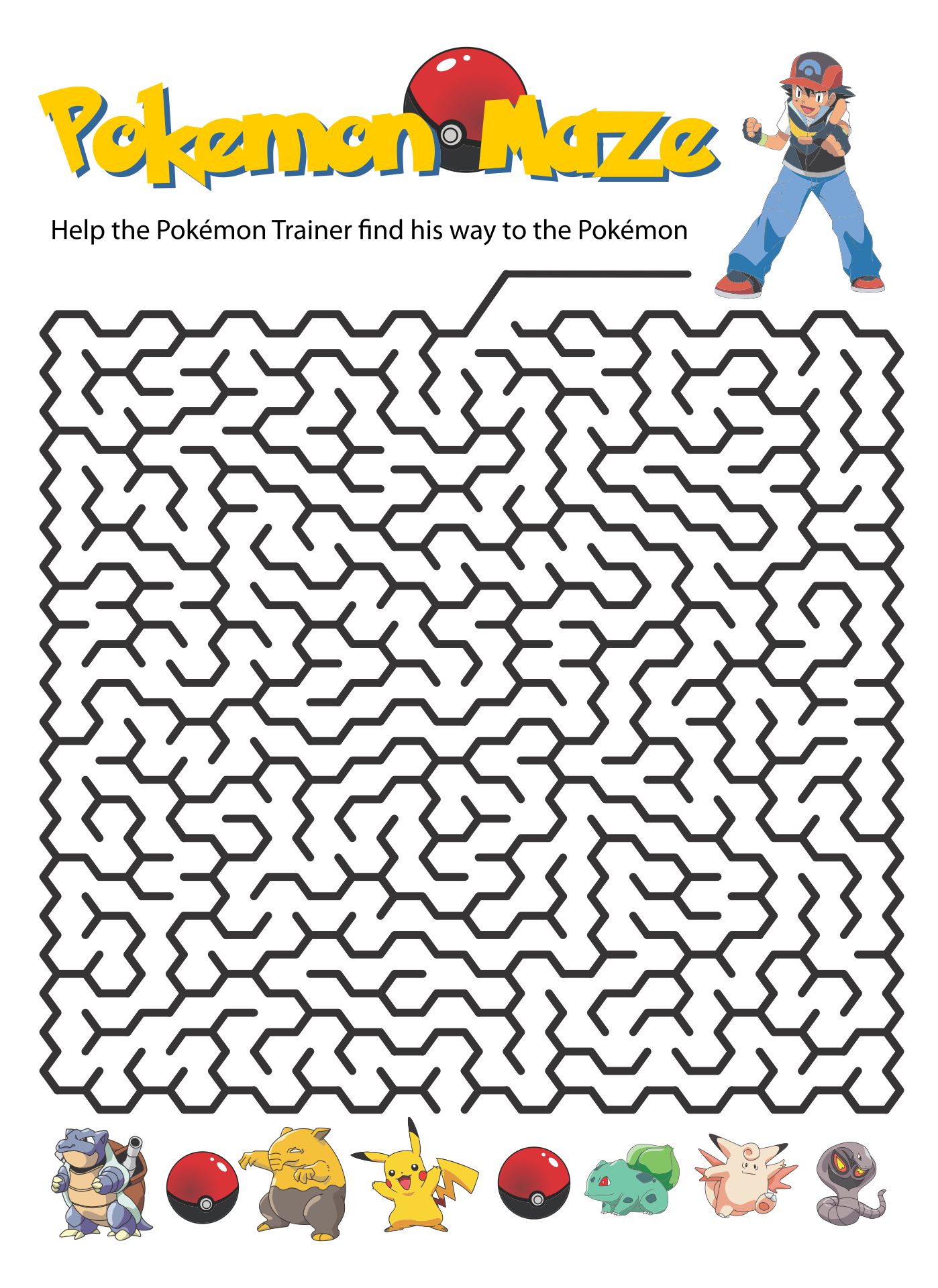 Pokemon Maze Printable