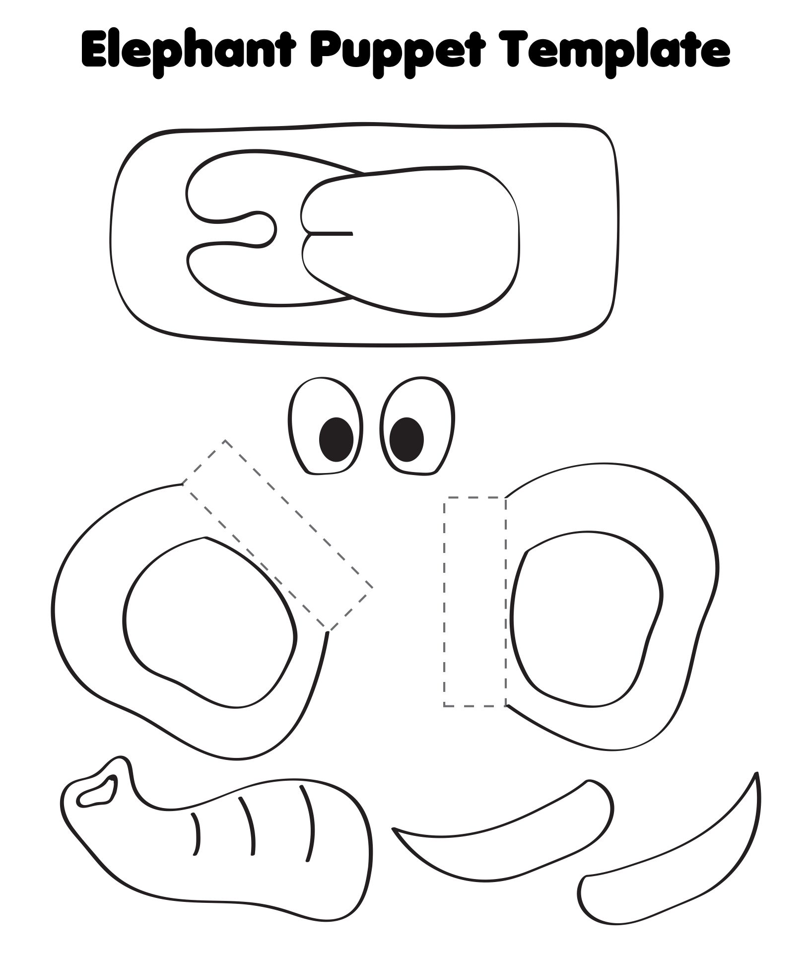 Printable Elephant Cut Out Template